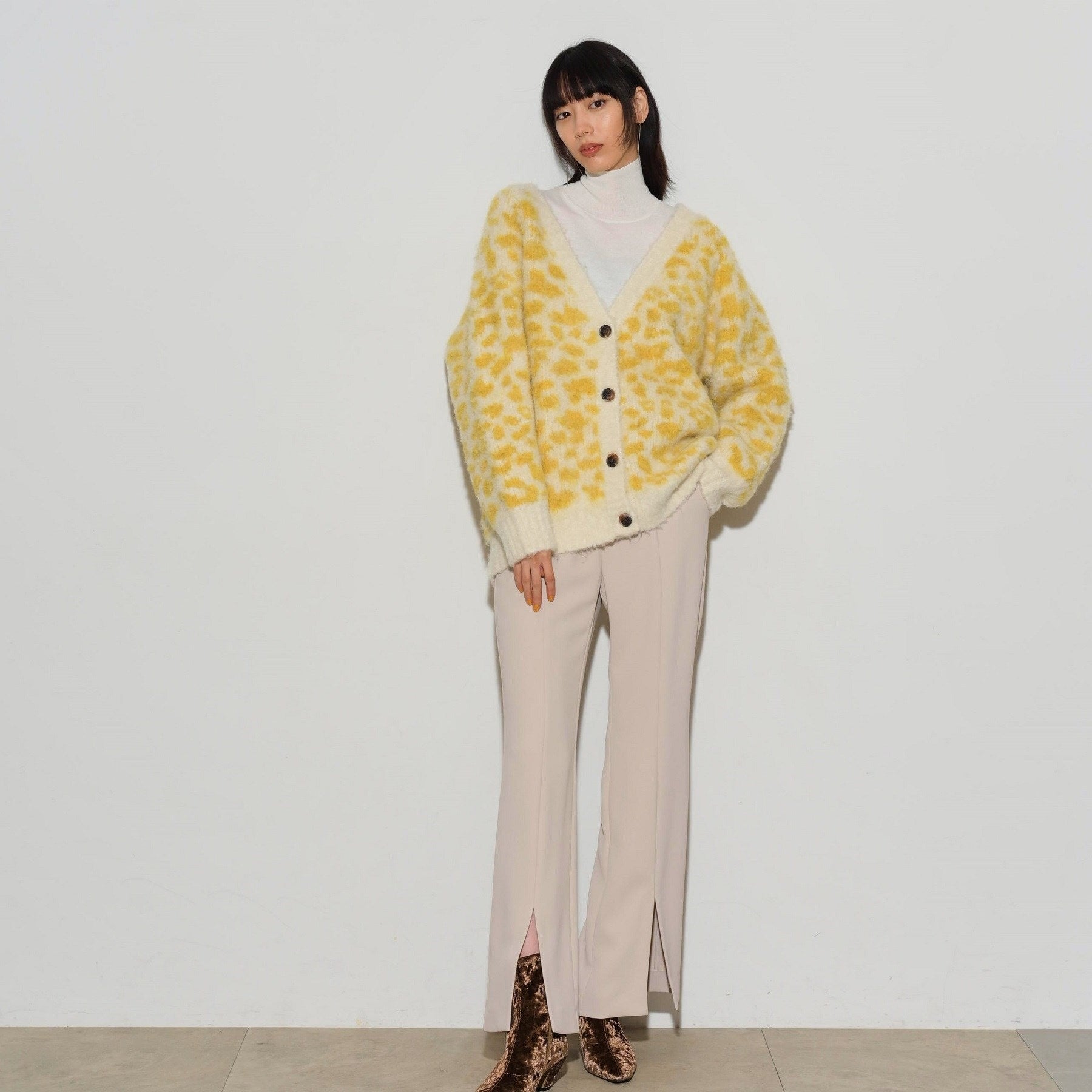 GALLEST LEOPARD FEATHER CARDIGAN