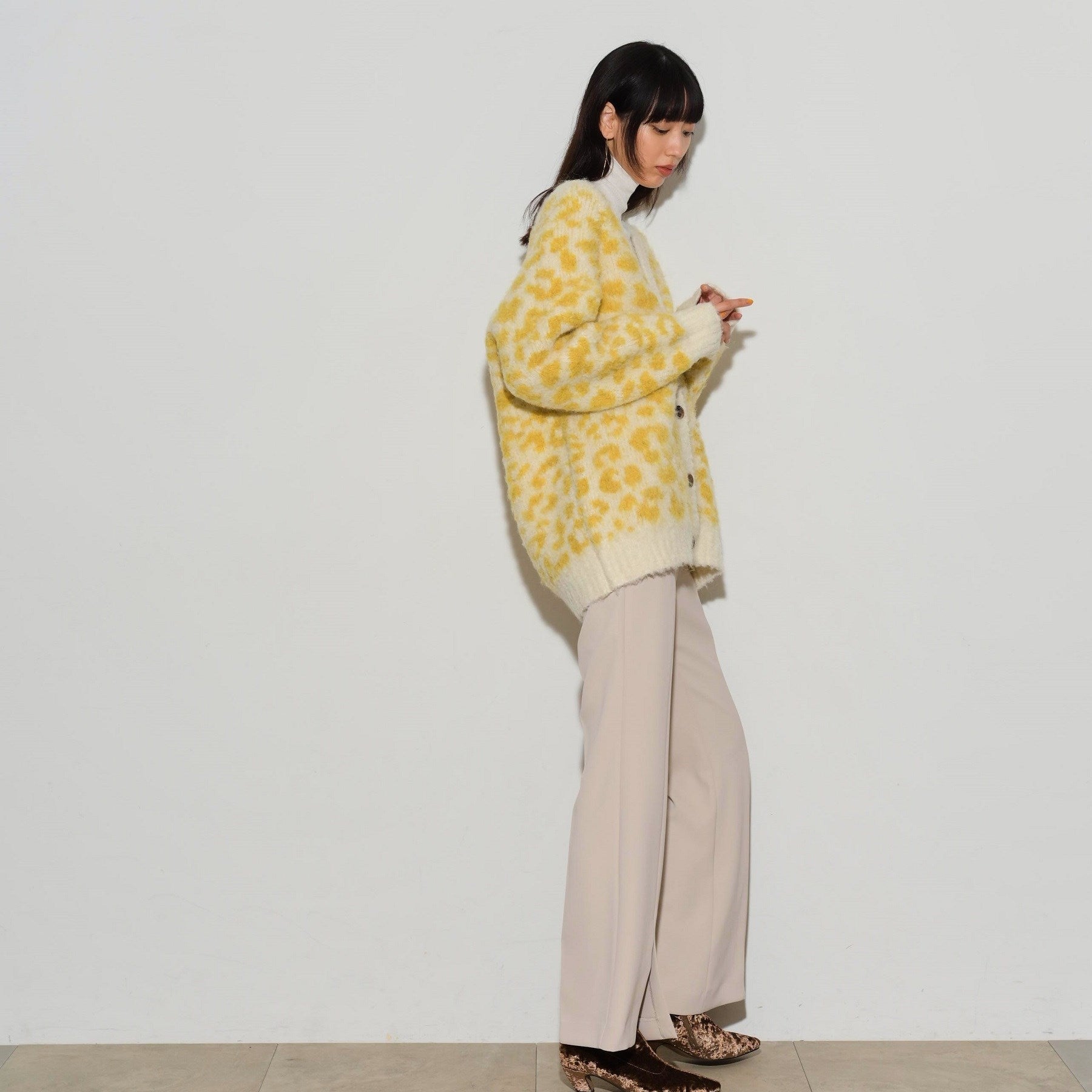 GALLEST LEOPARD FEATHER CARDIGAN