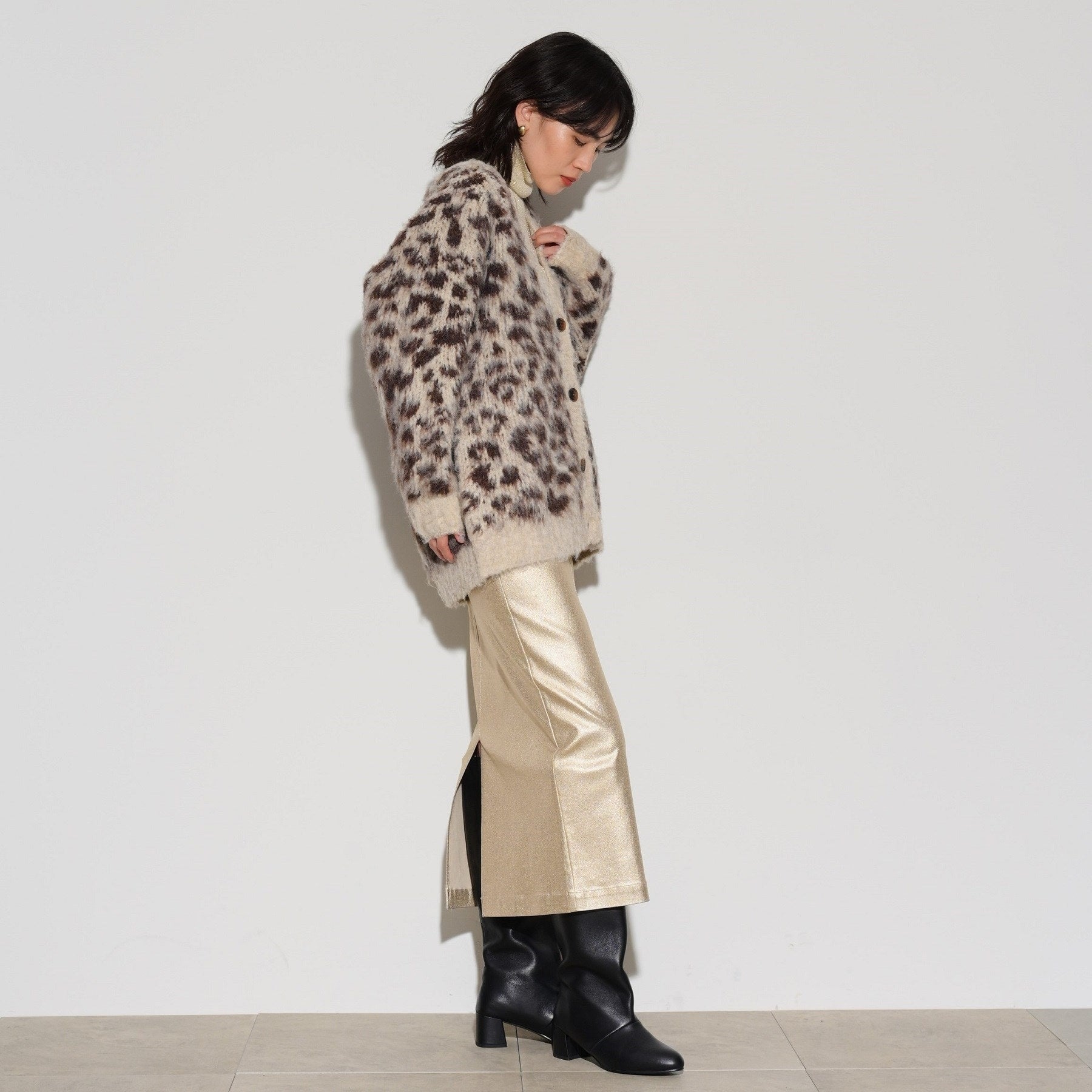GALLEST LEOPARD FEATHER CARDIGAN