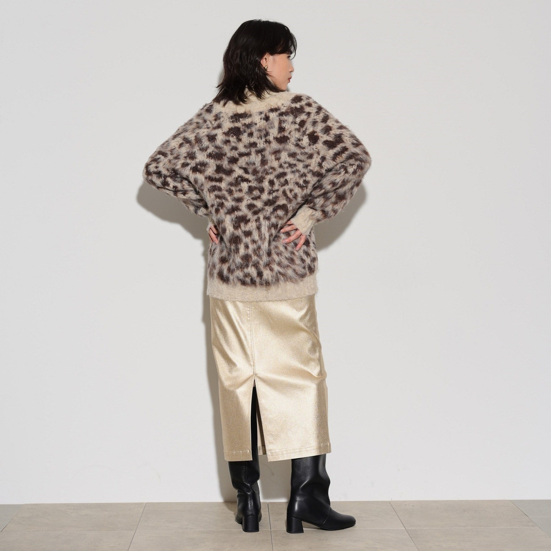 GALLEST LEOPARD FEATHER CARDIGAN