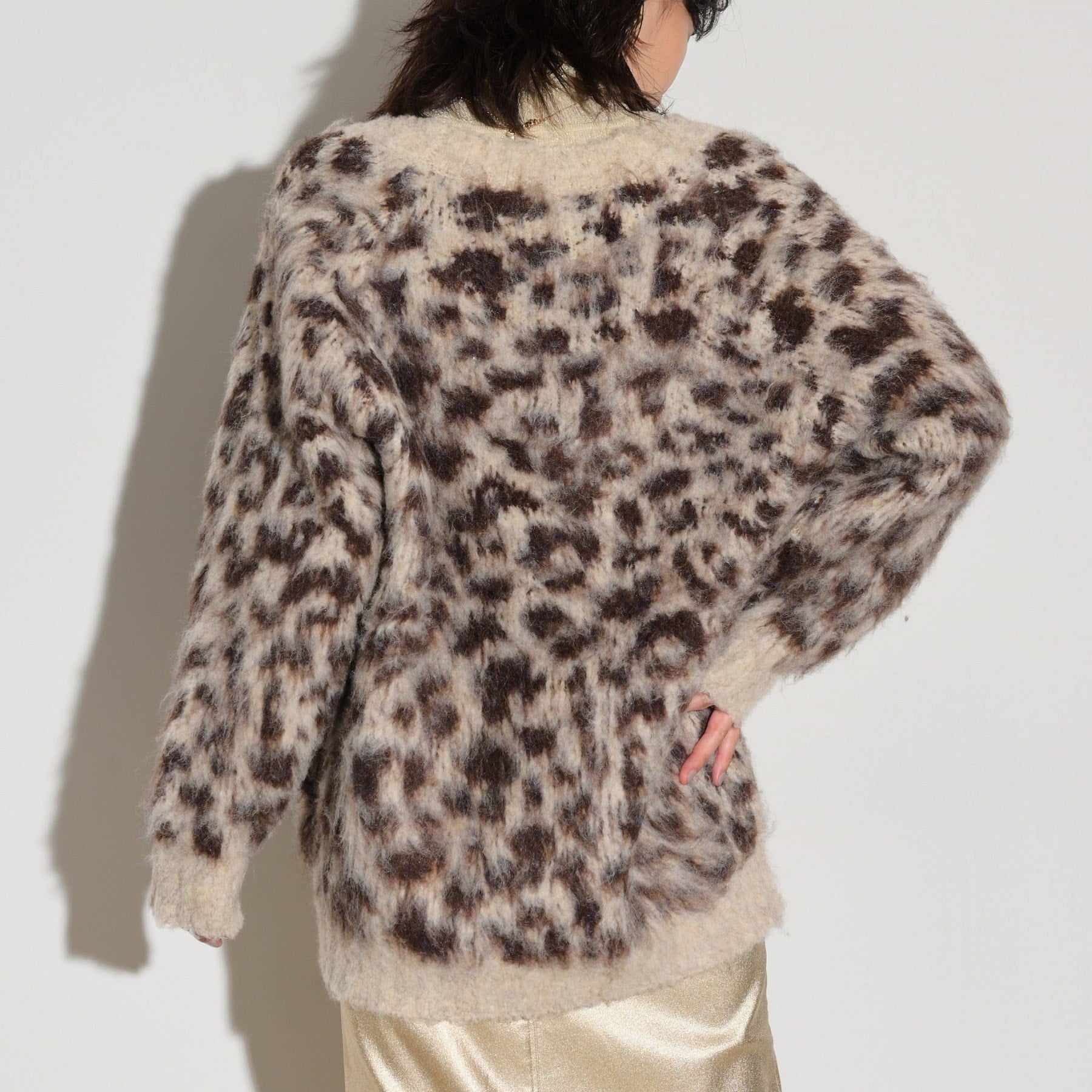 GALLEST LEOPARD FEATHER CARDIGAN