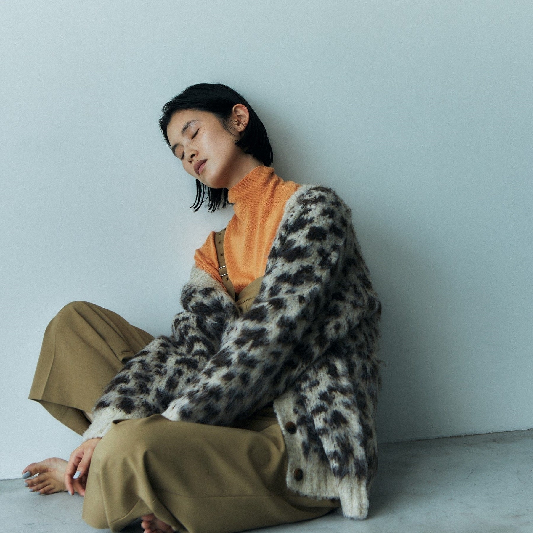 GALLEST LEOPARD FEATHER CARDIGAN