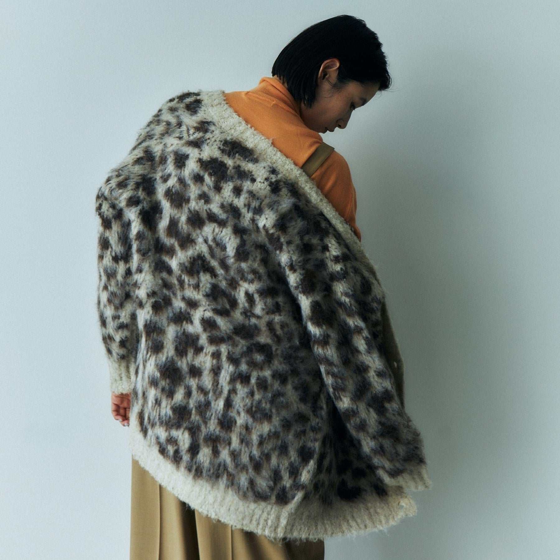 GALLEST LEOPARD FEATHER CARDIGAN