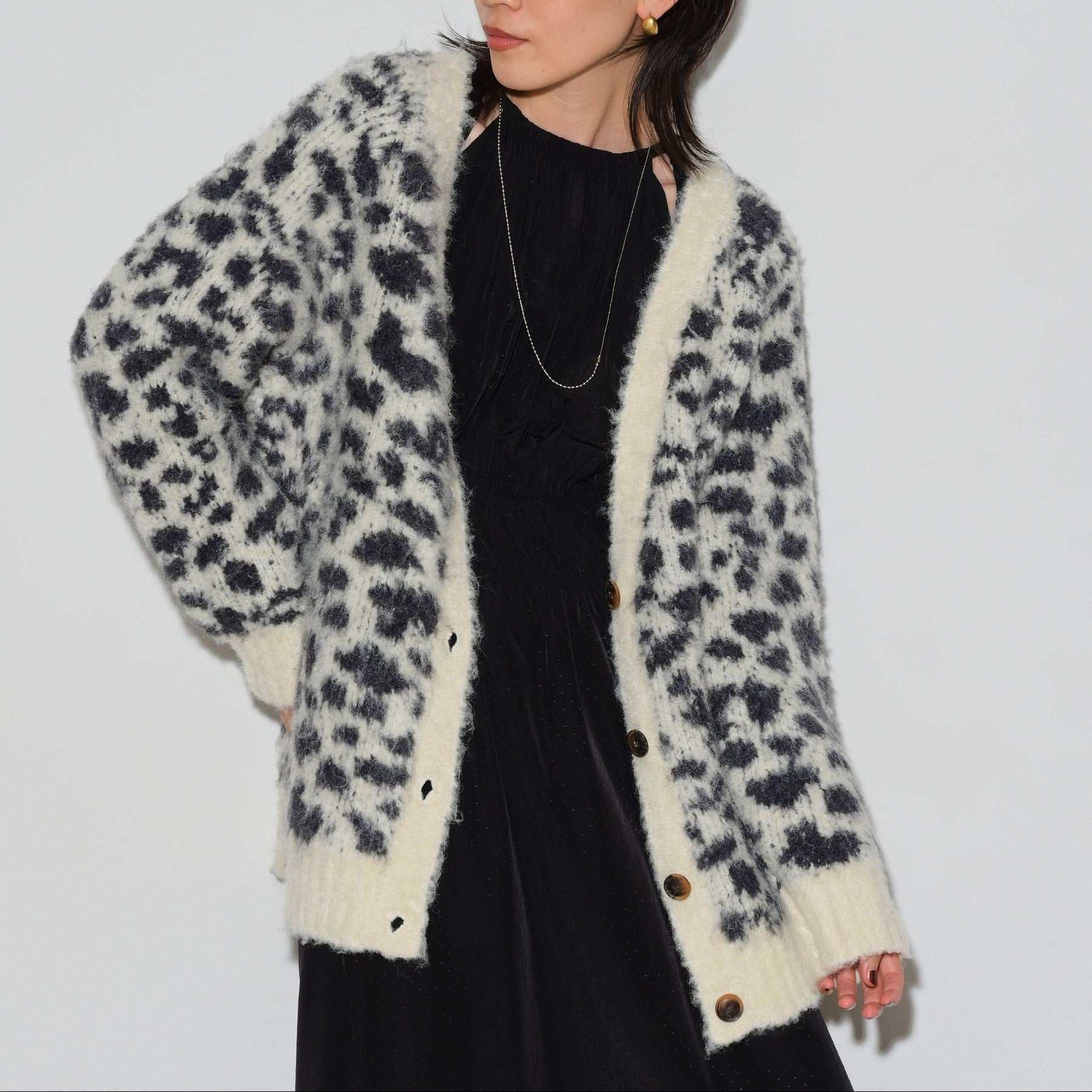 GALLEST LEOPARD FEATHER CARDIGAN