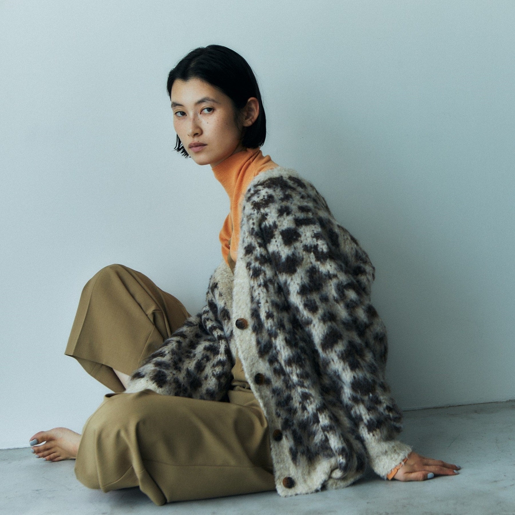 GALLEST LEOPARD FEATHER CARDIGAN