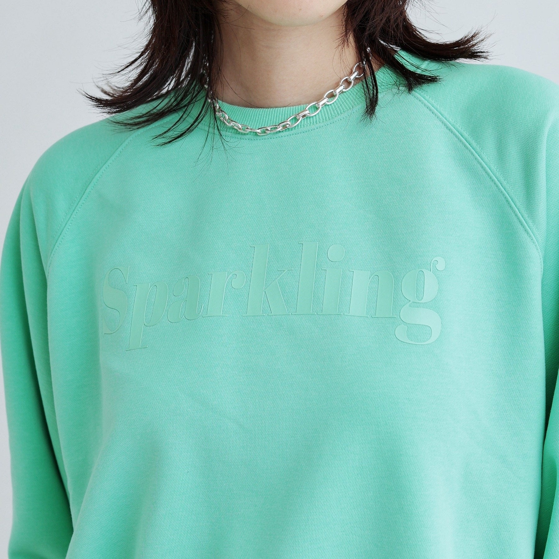 ギャレスト GALLEST ラウンドヘム裏毛ロゴトップス (ミントグリーン(021)) ミントグリーン(021)