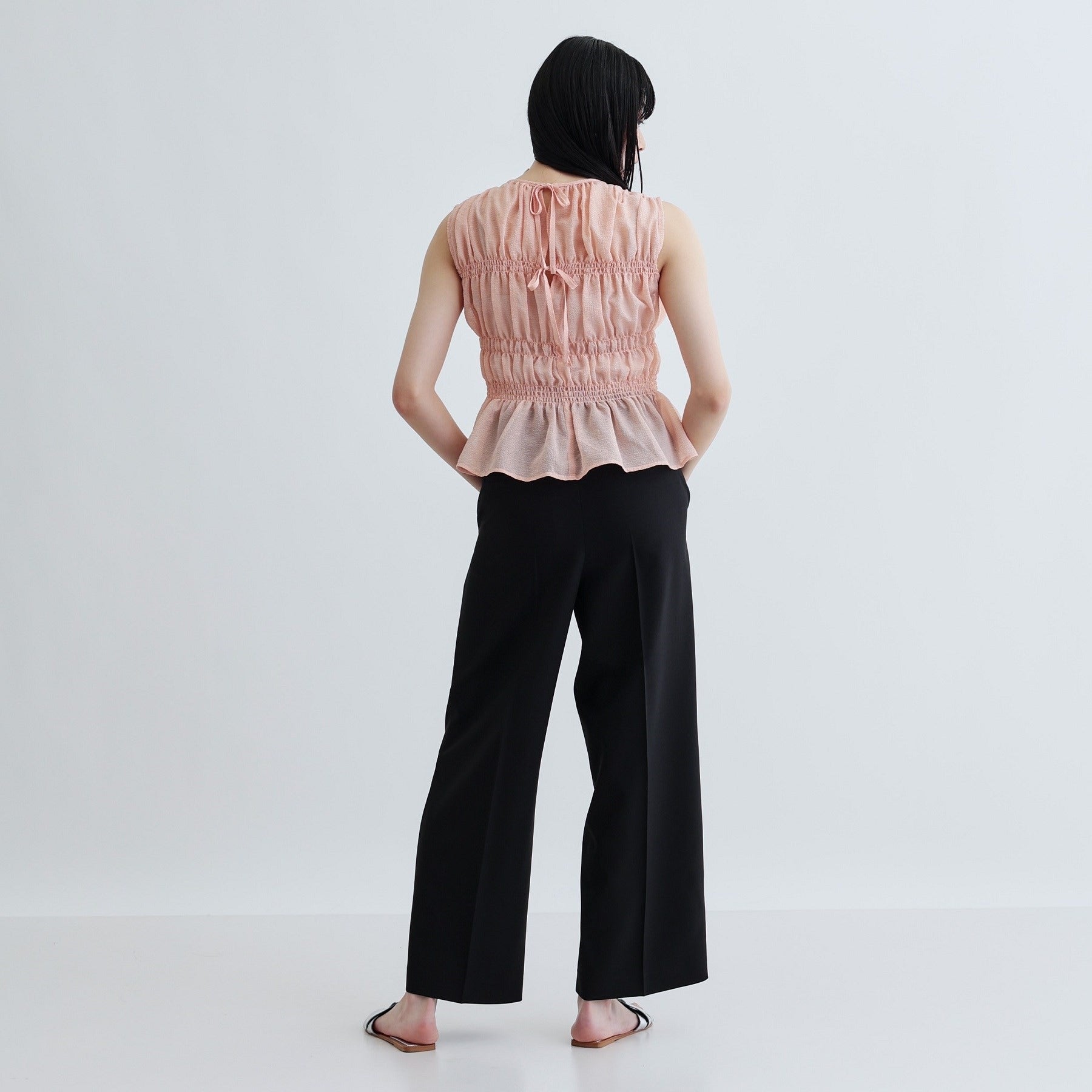 ギャレスト GALLEST ワッシャーティアードブラウス (ライトピンク(070)) ライトピンク(070)