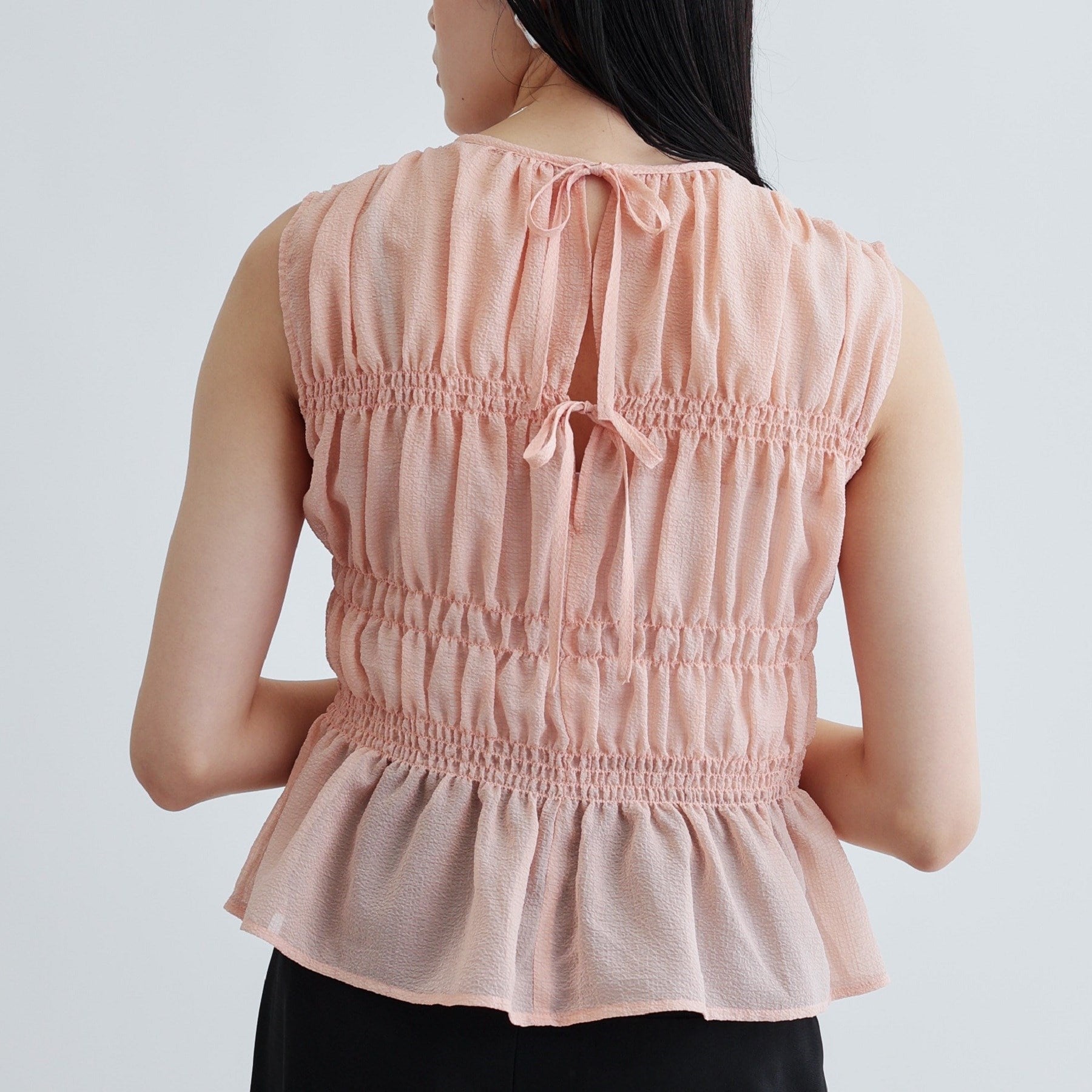 ギャレスト GALLEST ワッシャーティアードブラウス (ライトピンク(070)) ライトピンク(070)