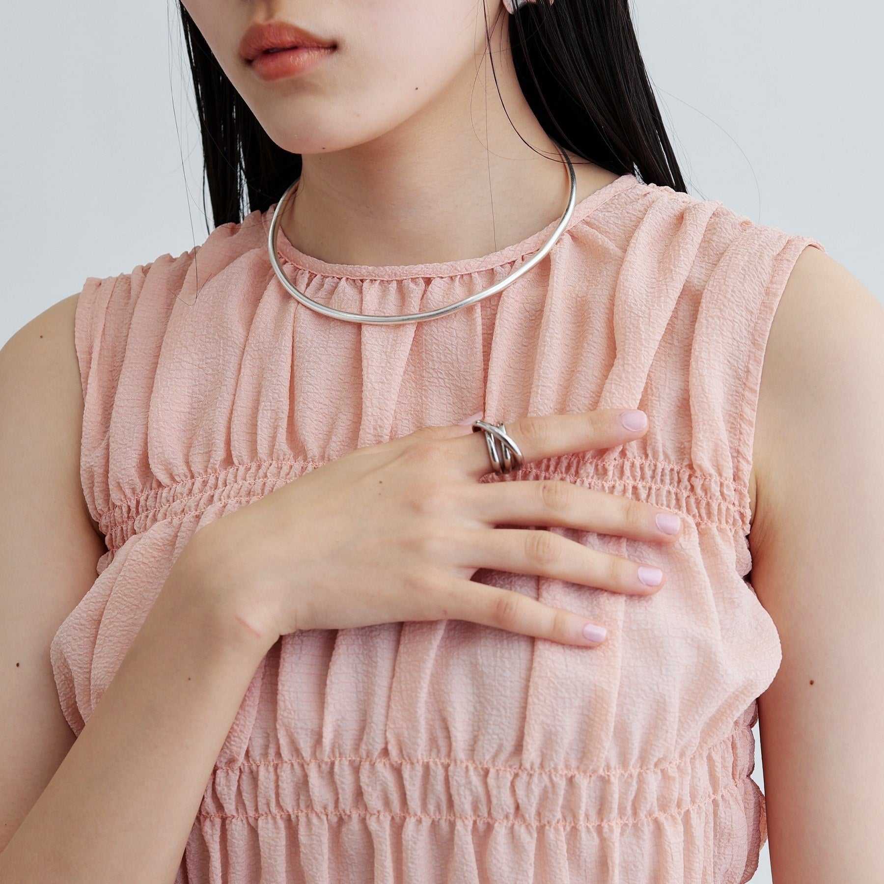 ギャレスト GALLEST ワッシャーティアードブラウス (ライトピンク(070)) ライトピンク(070)