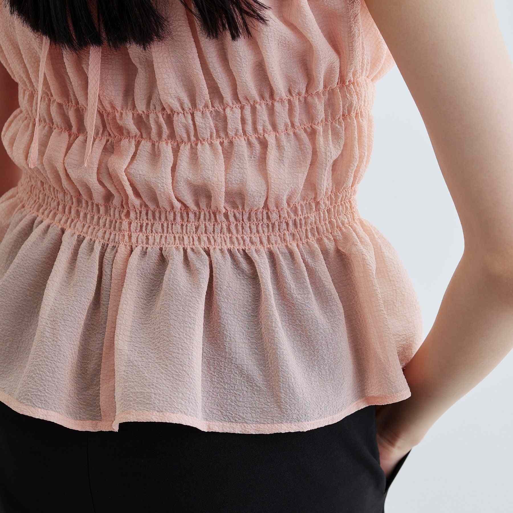 ギャレスト GALLEST ワッシャーティアードブラウス (ライトピンク(070)) ライトピンク(070)