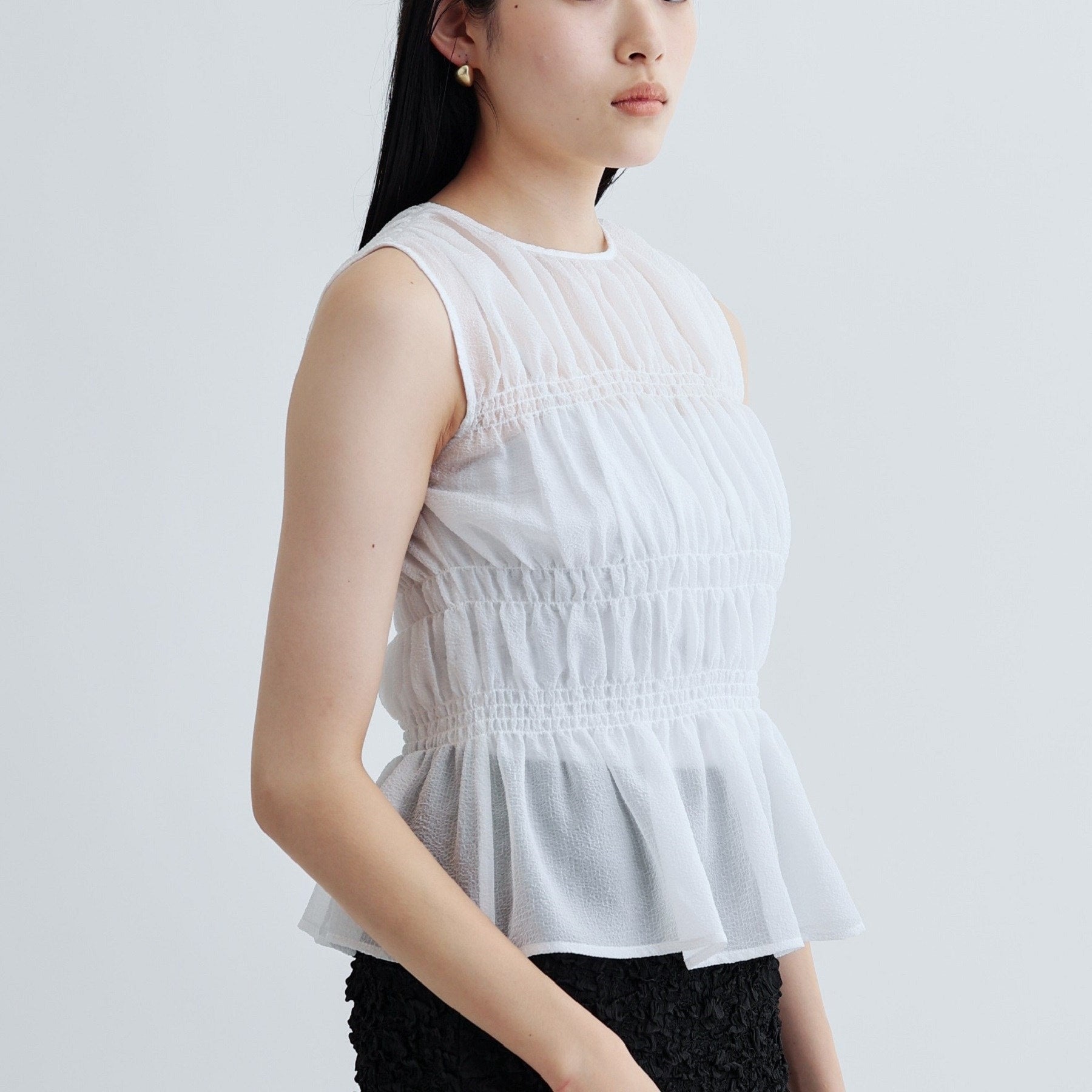 ギャレスト GALLEST ワッシャーティアードブラウス (ライトピンク(070)) ライトピンク(070)