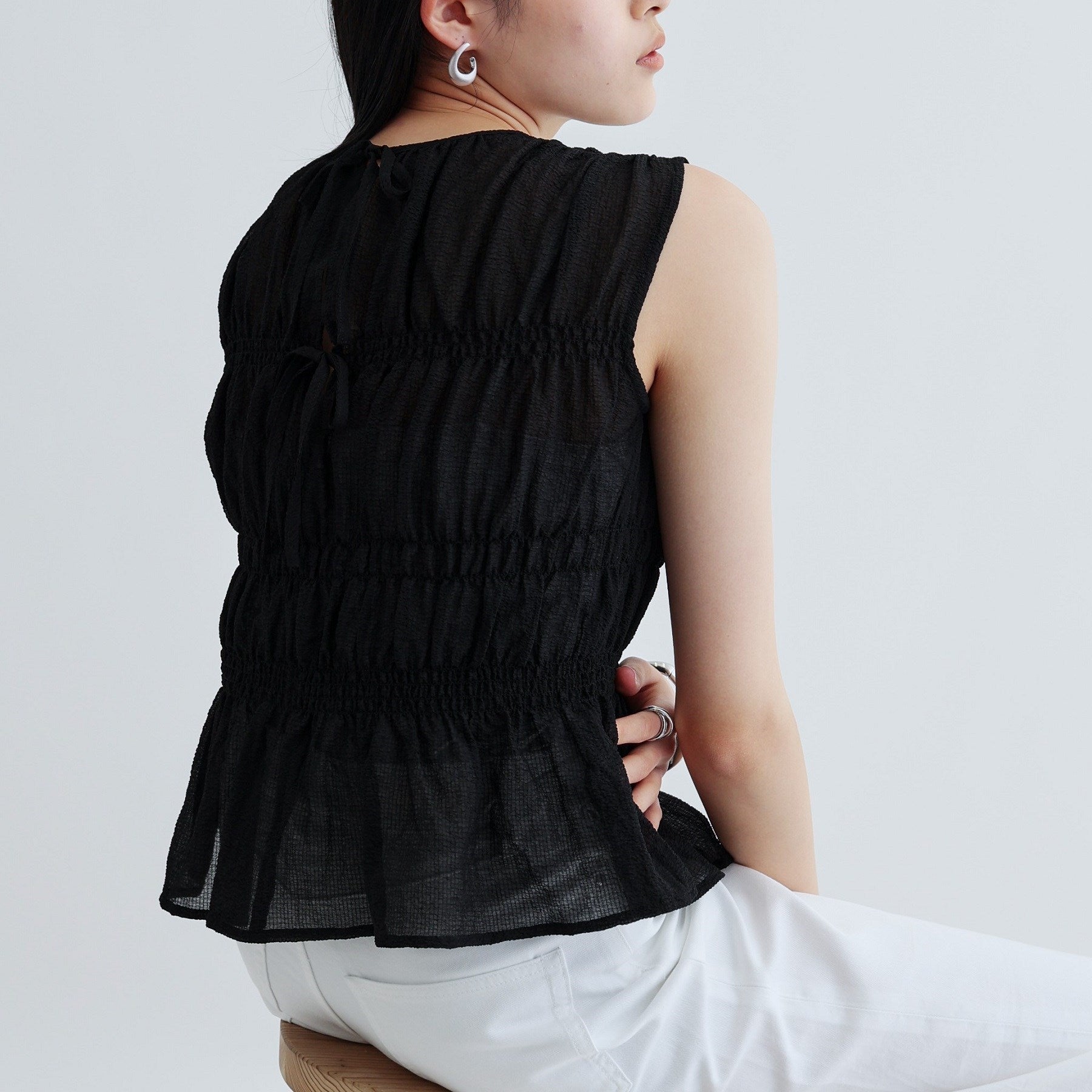 ギャレスト GALLEST ワッシャーティアードブラウス (ライトピンク(070)) ライトピンク(070)