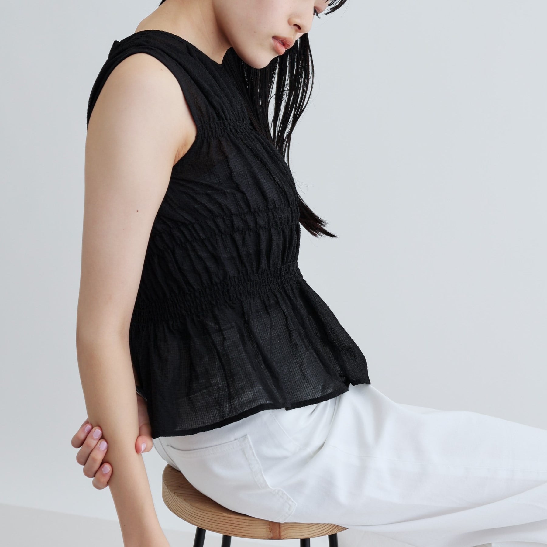 ギャレスト GALLEST ワッシャーティアードブラウス (ライトピンク(070)) ライトピンク(070)