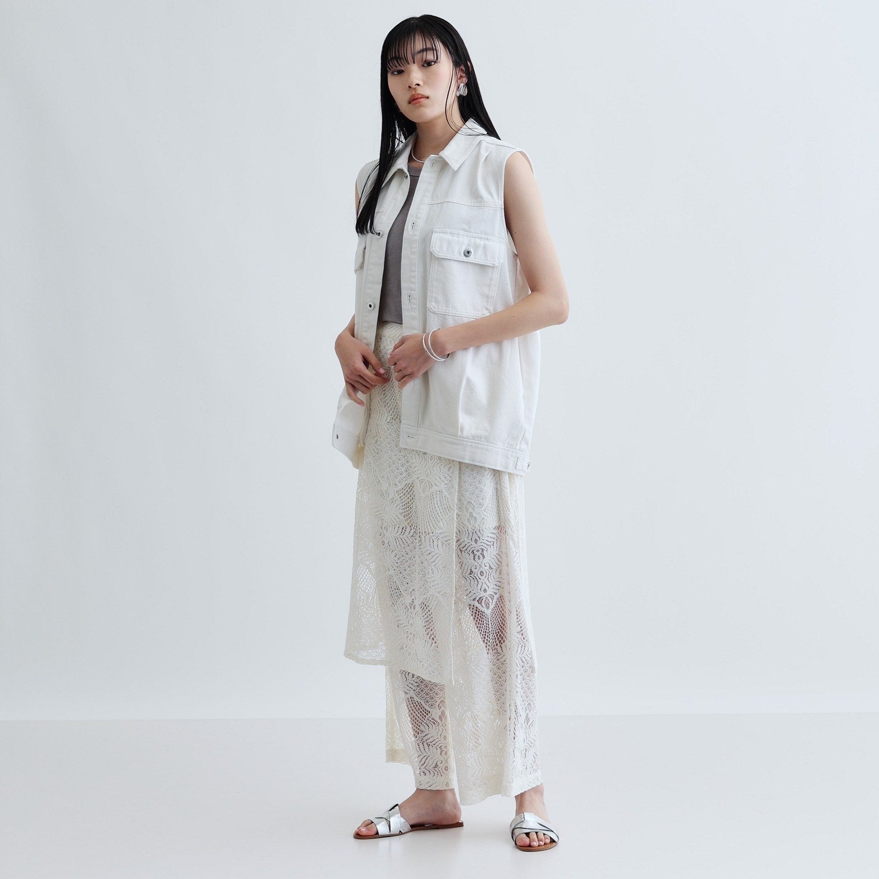 ギャレスト GALLEST ラップスカート付きレースパンツ (ブラック(019)) ブラック(019)