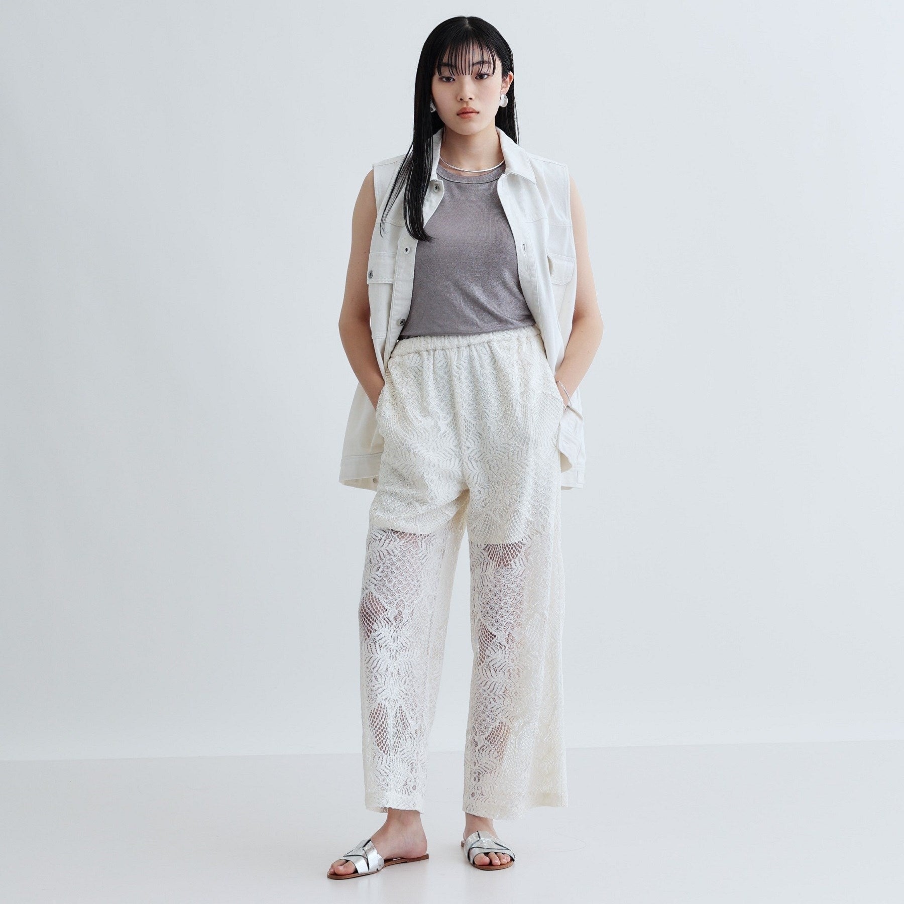 ギャレスト GALLEST ラップスカート付きレースパンツ (ブラック(019)) ブラック(019)