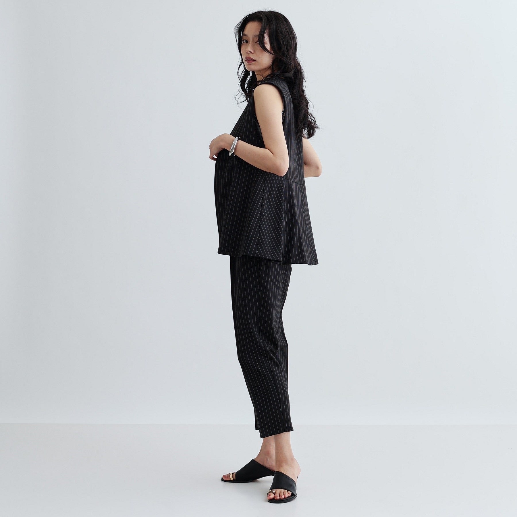 ギャレスト GALLEST 【接触冷感/セットアップ対応】イージーペプラムジレ (キャメルブラウン(041)) キャメルブラウン(041)