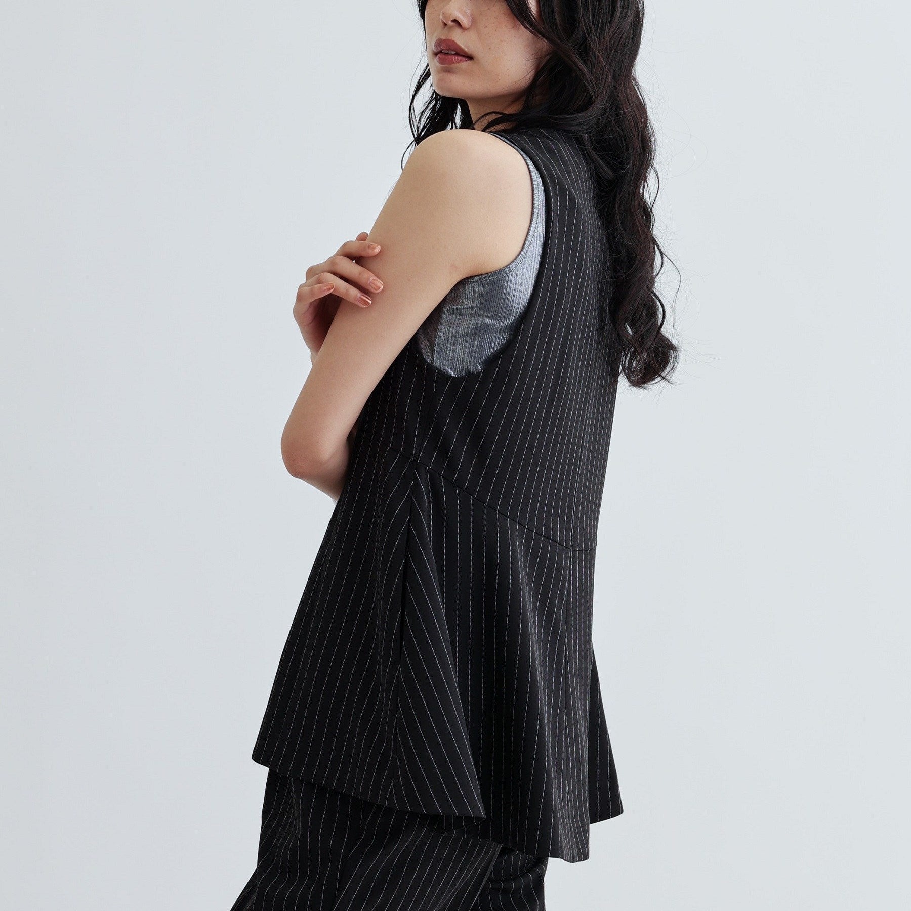 ギャレスト GALLEST 【接触冷感/セットアップ対応】イージーペプラムジレ (キャメルブラウン(041)) キャメルブラウン(041)