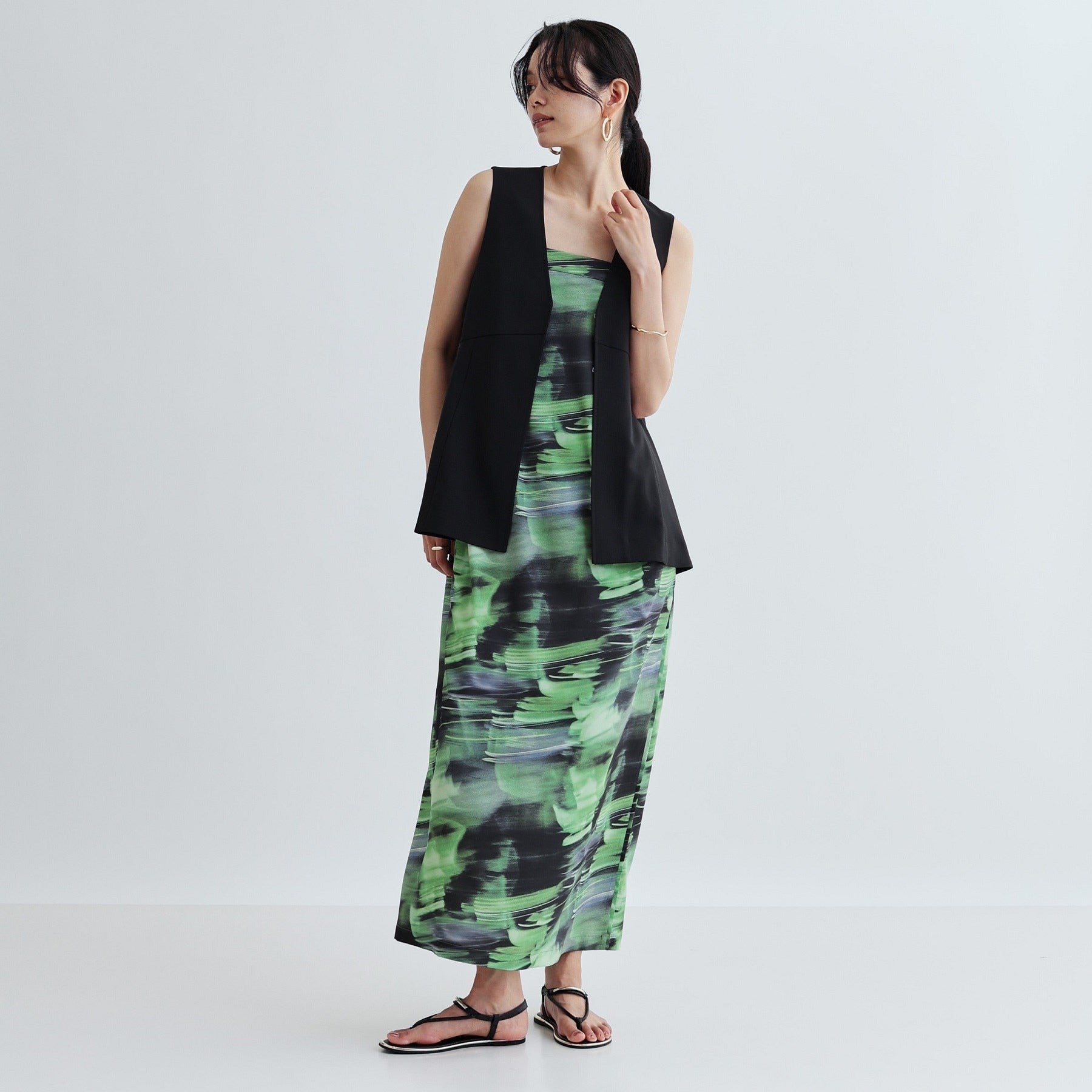 ギャレスト GALLEST 【接触冷感/セットアップ対応】イージーペプラムジレ (キャメルブラウン(041)) キャメルブラウン(041)