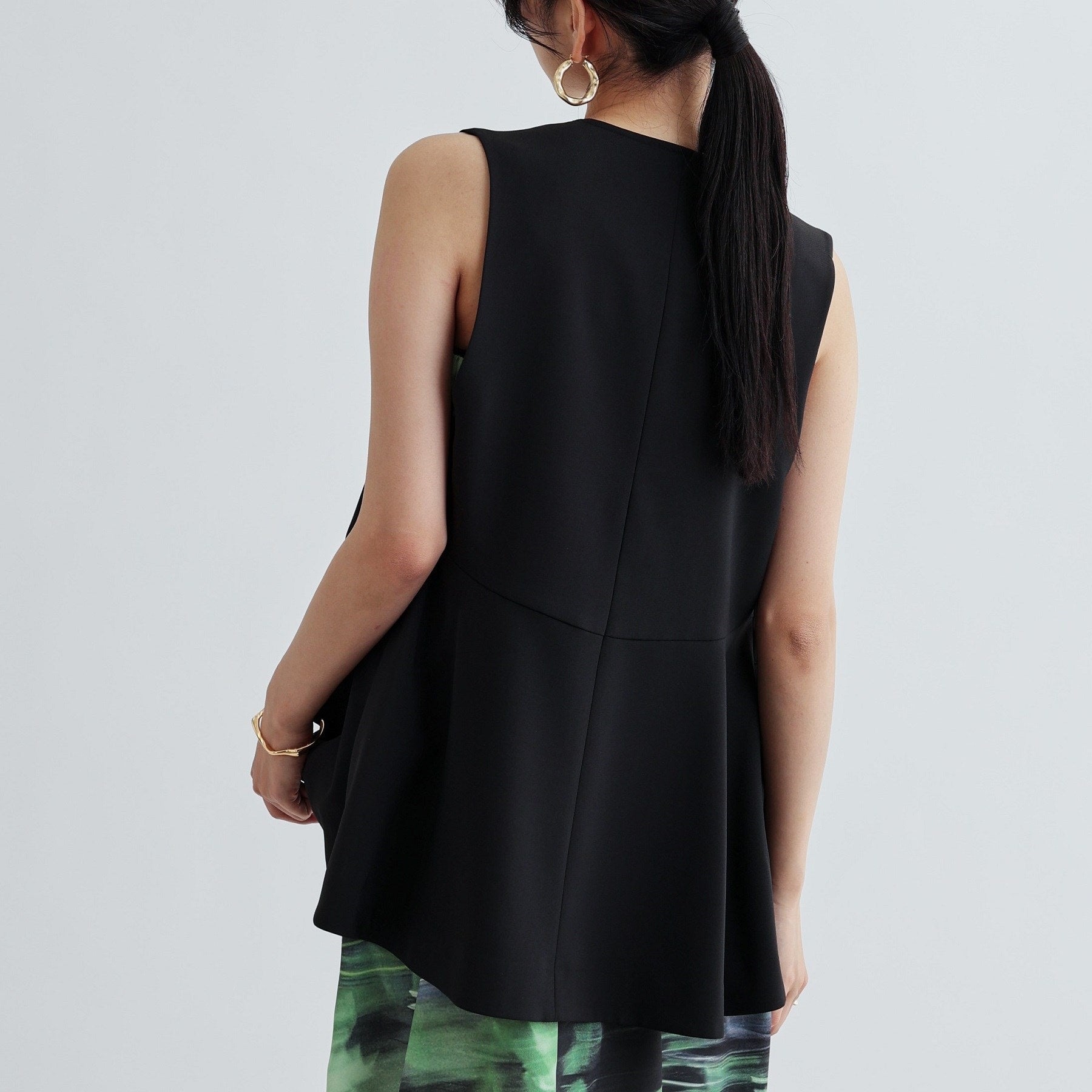 ギャレスト GALLEST 【接触冷感/セットアップ対応】イージーペプラムジレ (キャメルブラウン(041)) キャメルブラウン(041)