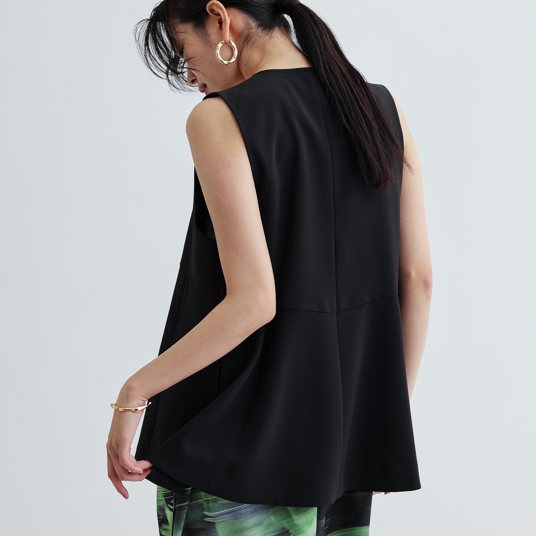 ギャレスト GALLEST 【接触冷感/セットアップ対応】イージーペプラムジレ (キャメルブラウン(041)) キャメルブラウン(041)