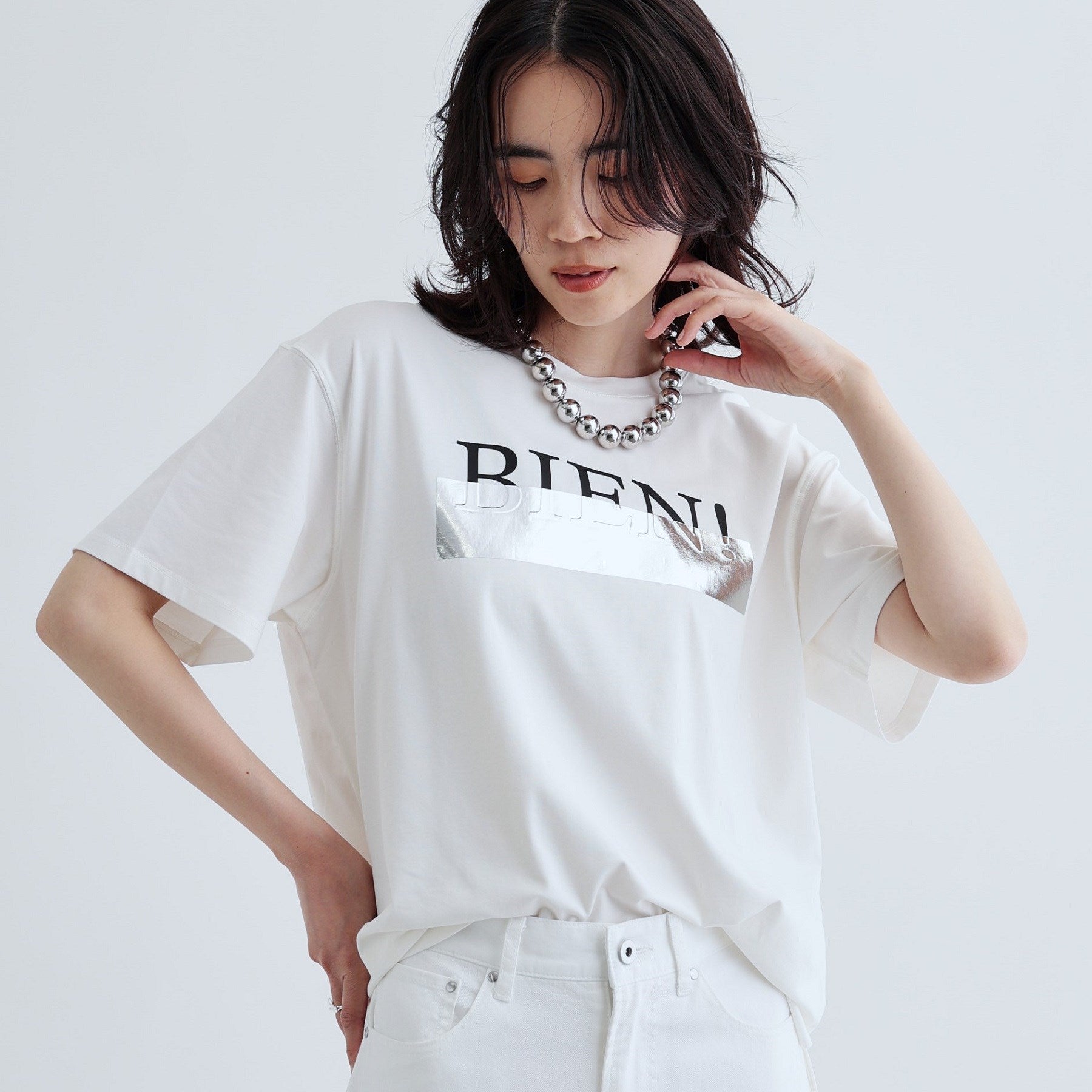 ギャレスト GALLEST 【接触冷感】箔プリントロゴTシャツ (ホワイト(001)) ホワイト(001)