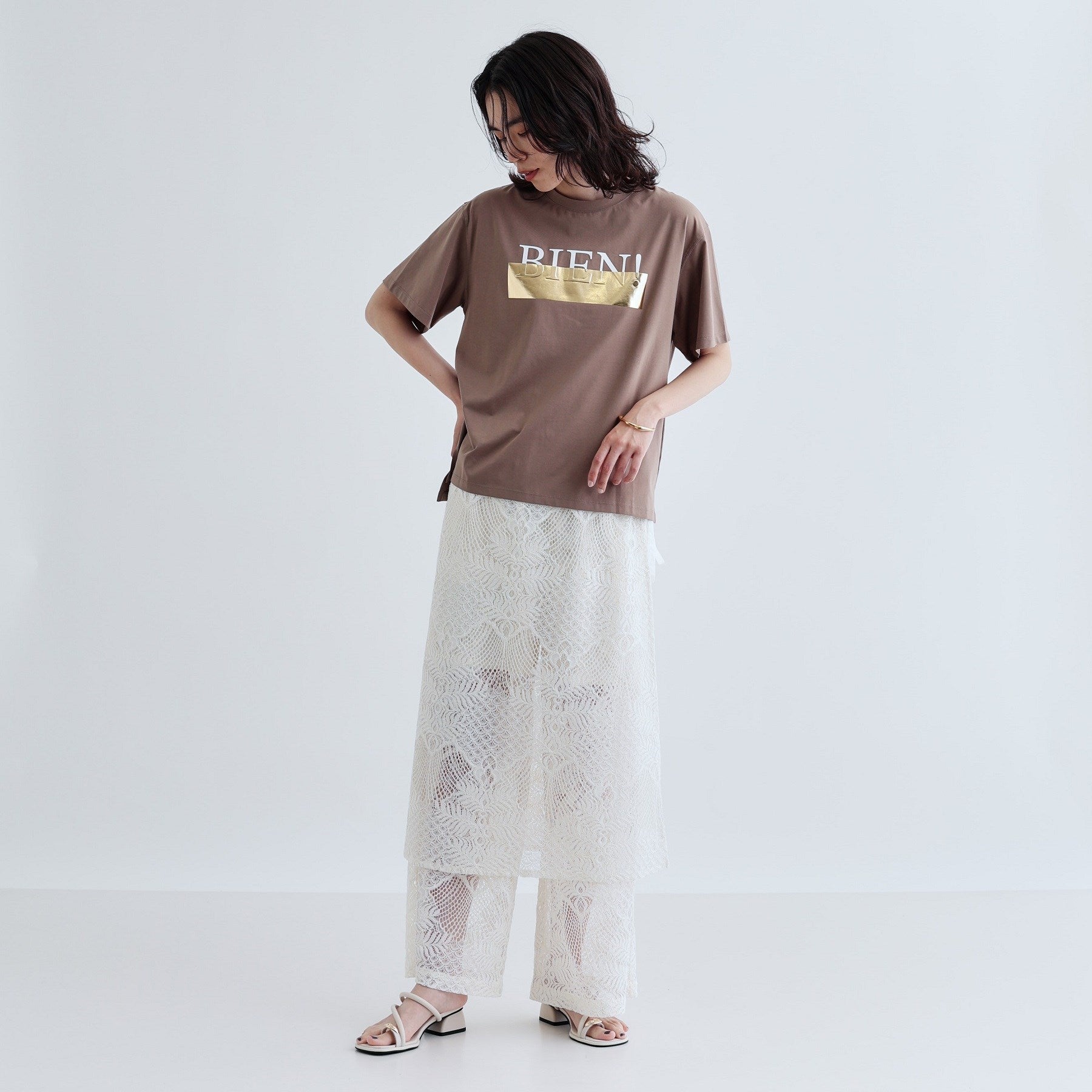 ギャレスト GALLEST 【接触冷感】箔プリントロゴTシャツ (ホワイト(001)) ホワイト(001)