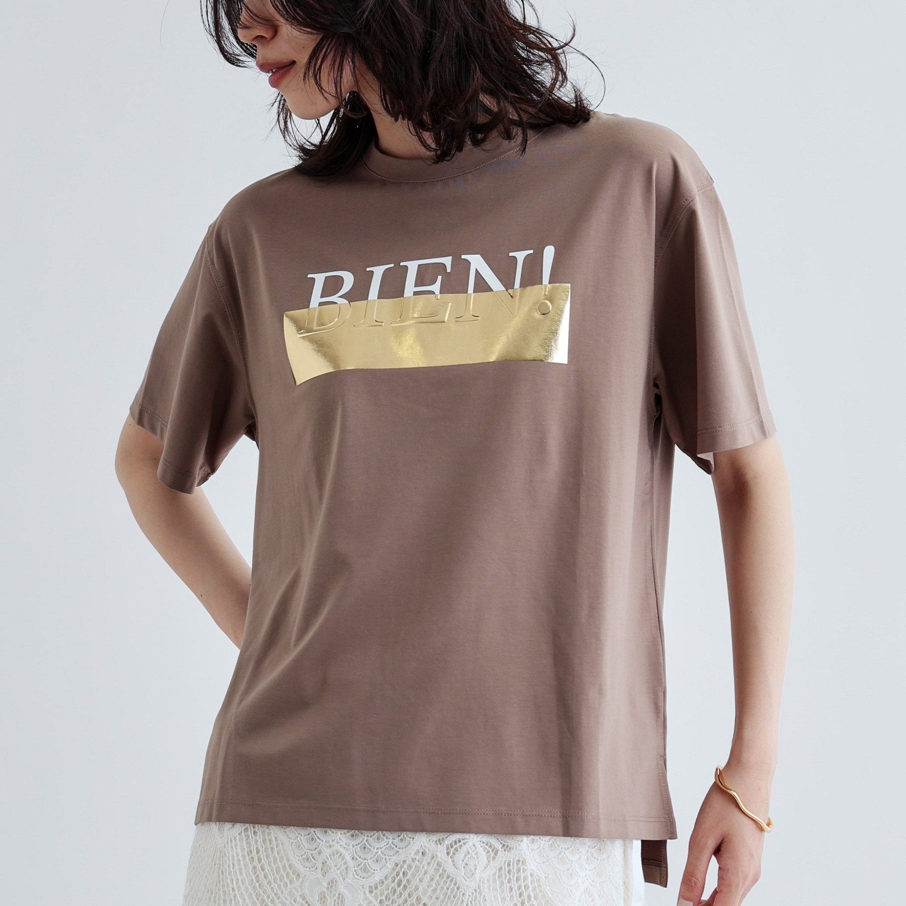 ギャレスト GALLEST 【接触冷感】箔プリントロゴTシャツ (ホワイト(001)) ホワイト(001)