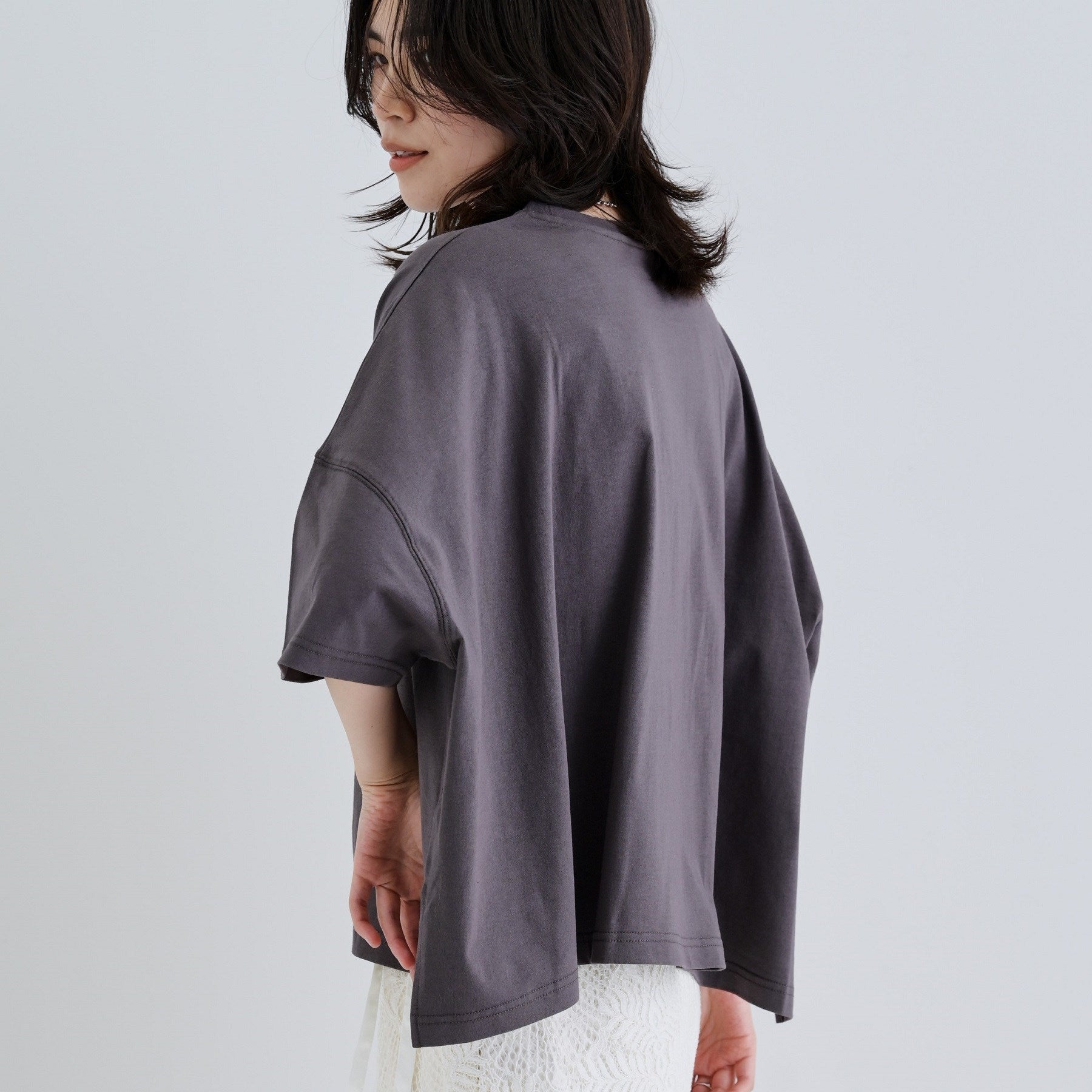 ギャレスト GALLEST イレギュラーグラフィックTシャツ (チャコールグレー(014)) チャコールグレー(014)