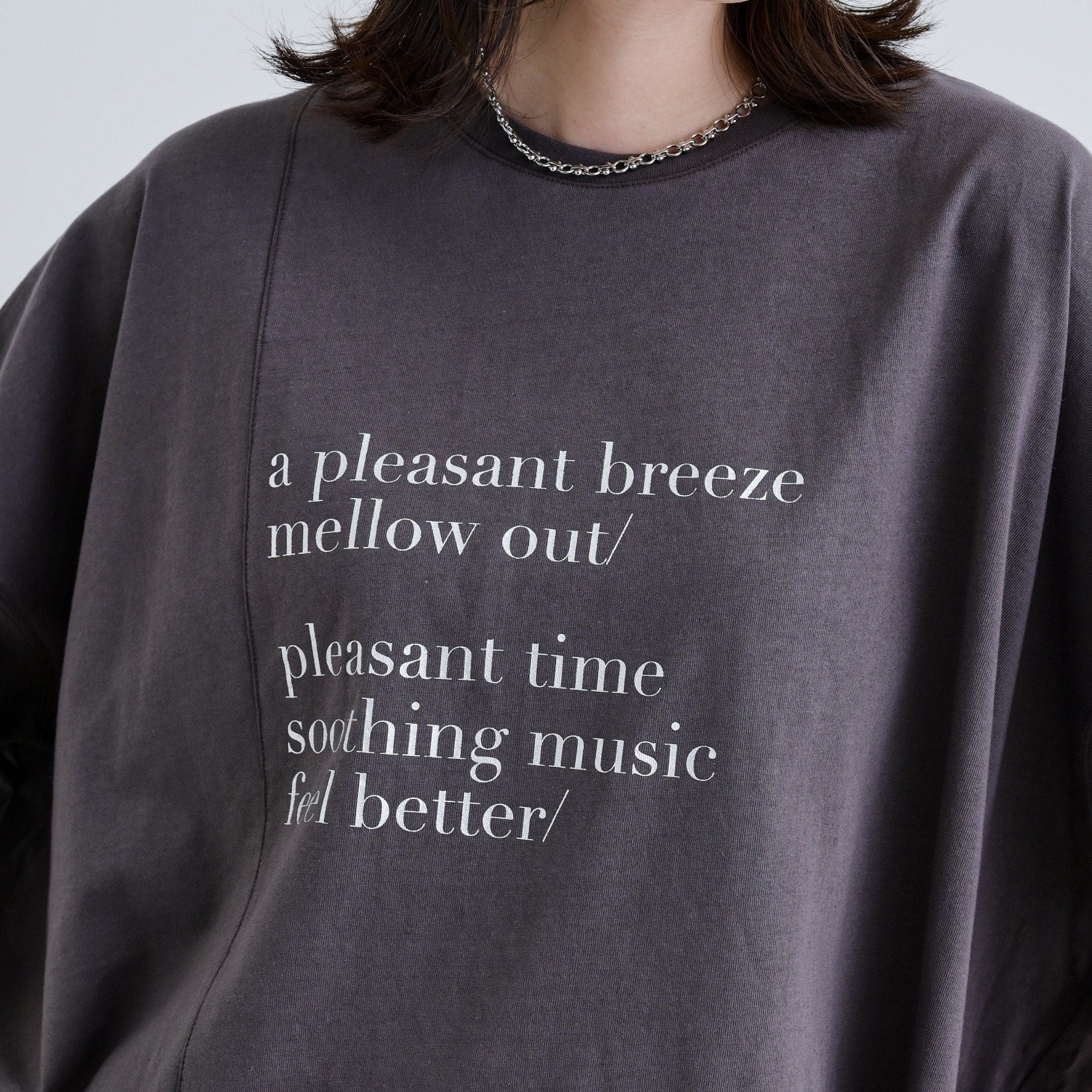 ギャレスト GALLEST イレギュラーグラフィックTシャツ (チャコールグレー(014)) チャコールグレー(014)
