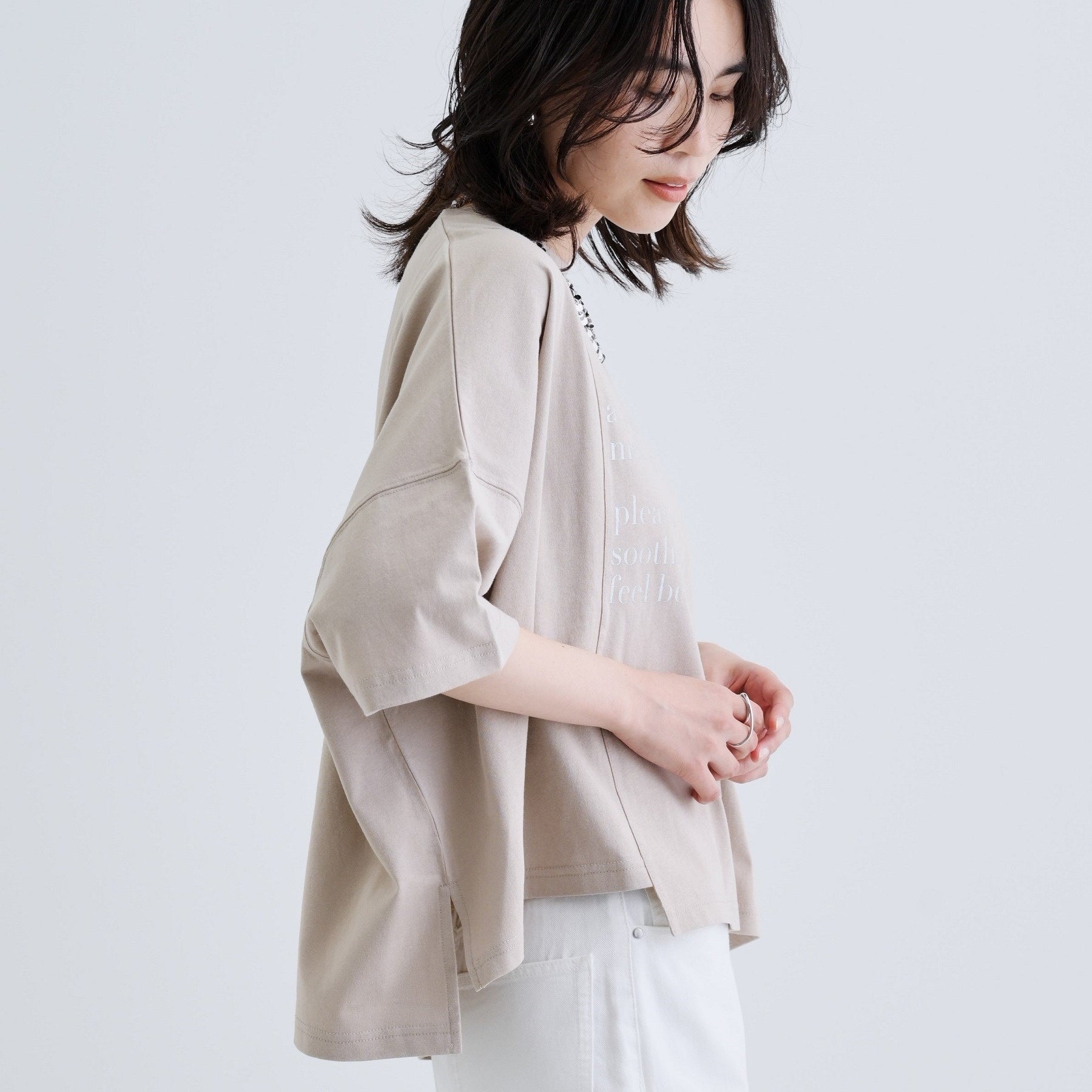 ギャレスト GALLEST イレギュラーグラフィックTシャツ (チャコールグレー(014)) チャコールグレー(014)