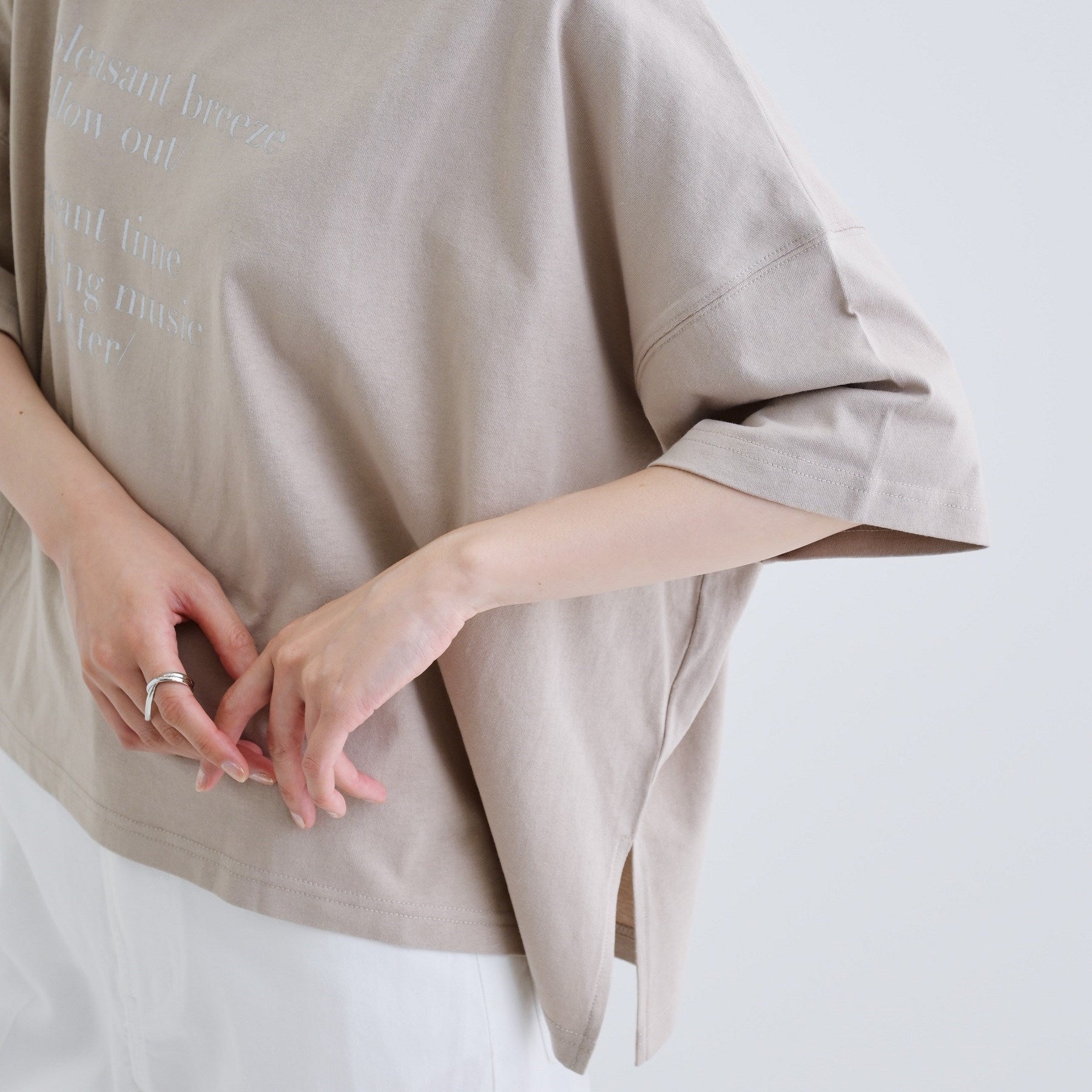 ギャレスト GALLEST イレギュラーグラフィックTシャツ (チャコールグレー(014)) チャコールグレー(014)