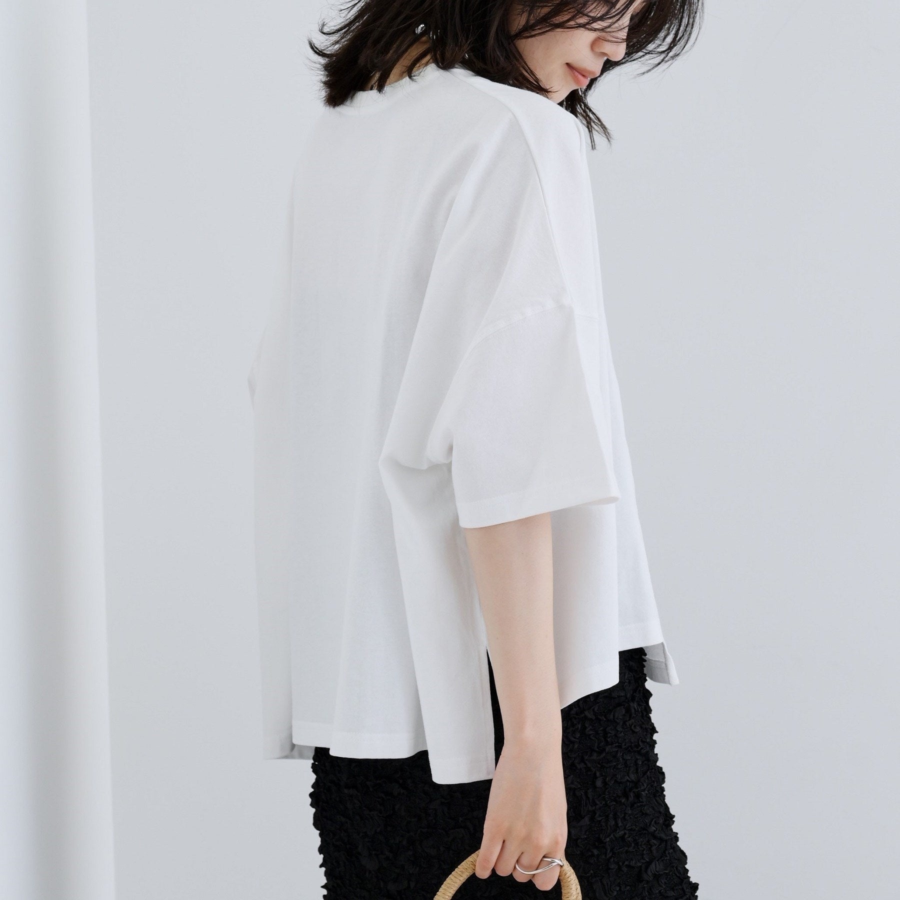 ギャレスト GALLEST イレギュラーグラフィックTシャツ (チャコールグレー(014)) チャコールグレー(014)