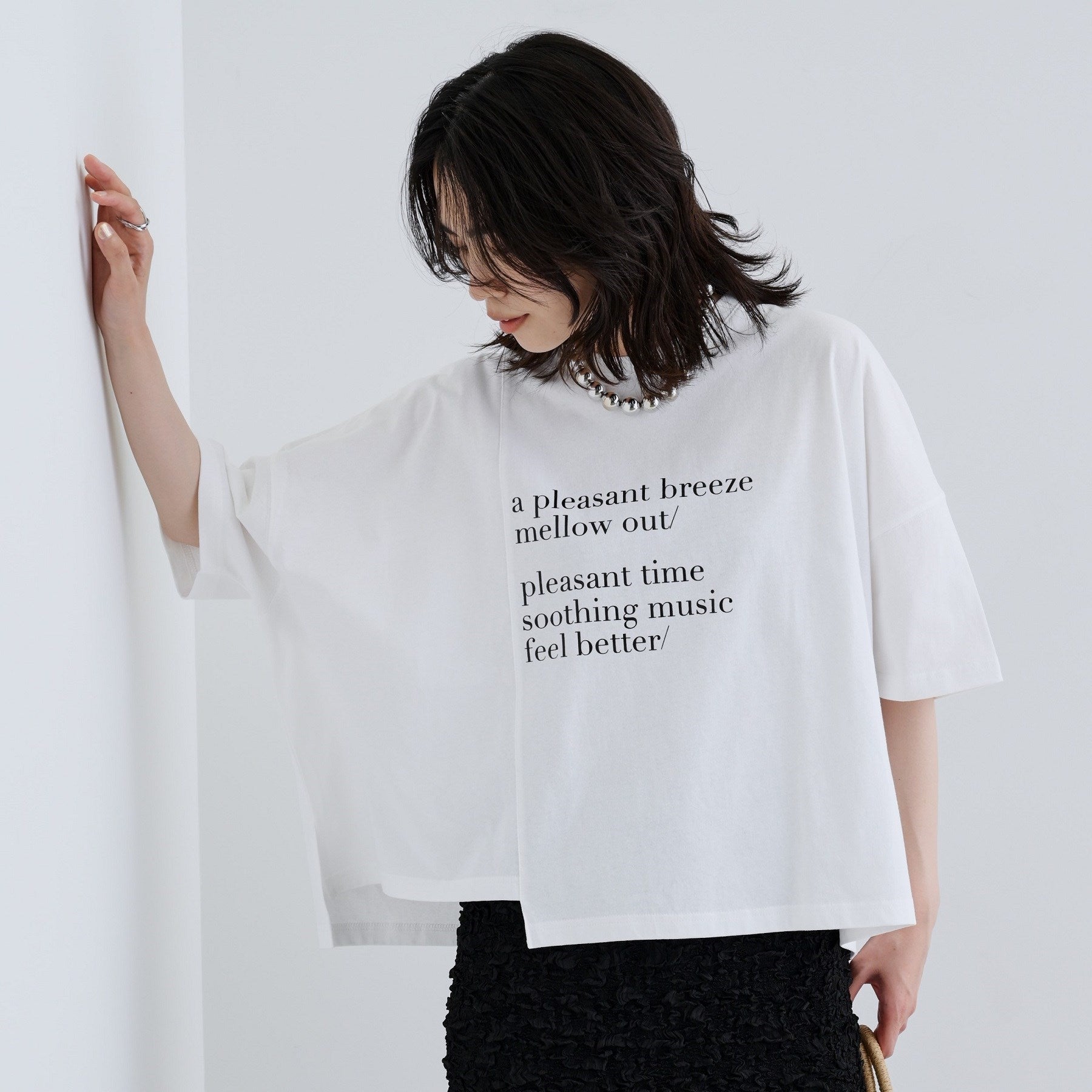 ギャレスト GALLEST イレギュラーグラフィックTシャツ (ホワイト(001)) ホワイト(001)