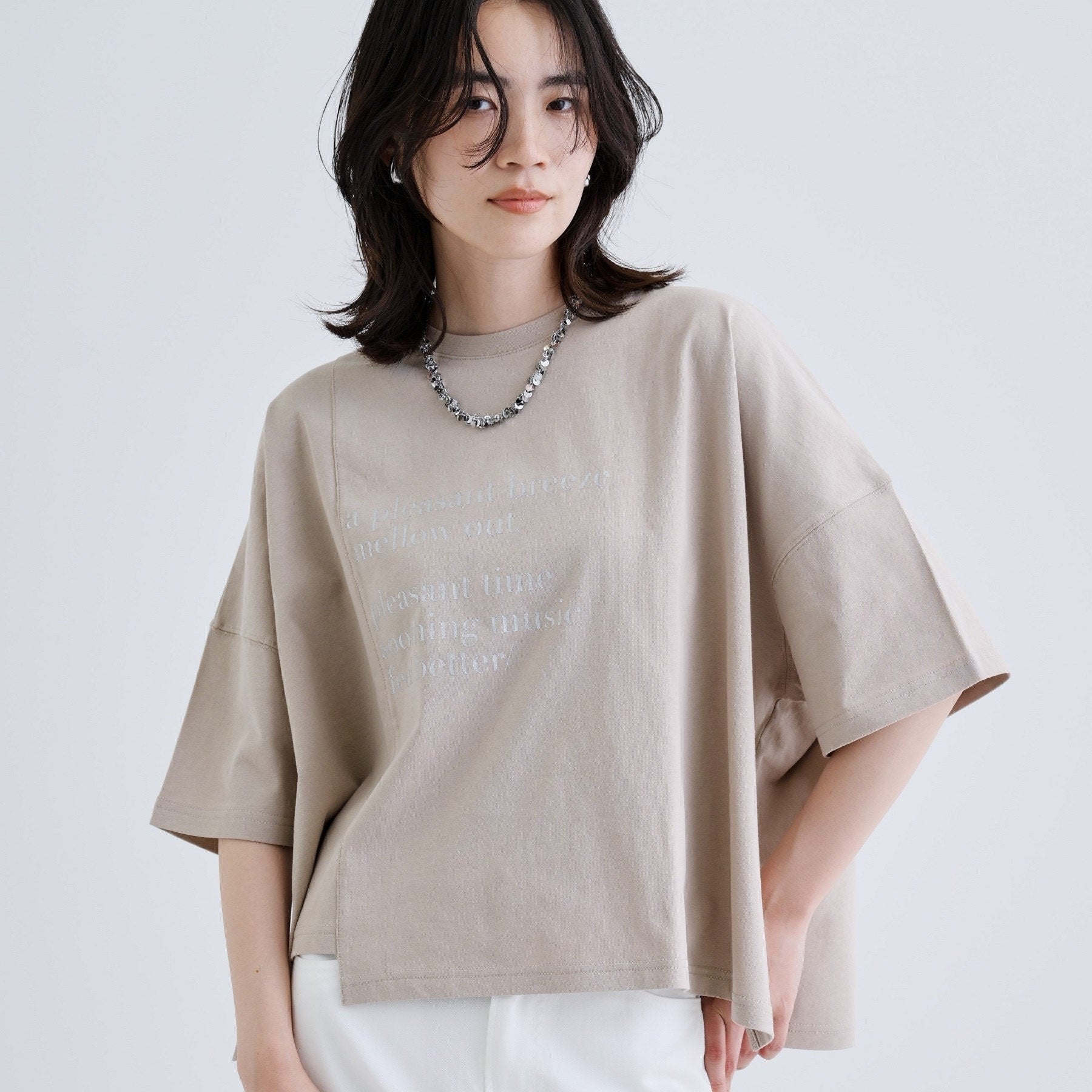 ギャレスト GALLEST イレギュラーグラフィックTシャツ (モカブラウン(042)) モカブラウン(042)