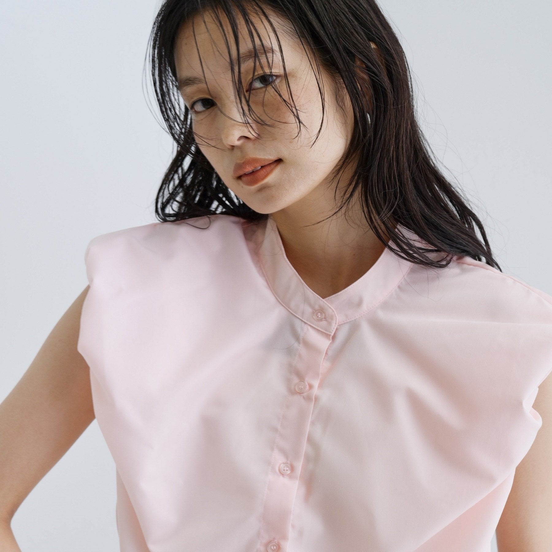 ギャレスト GALLEST 【一部店舗限定】ブロードパフショルブラウス (サックスブルー(390)) サックスブルー(390)