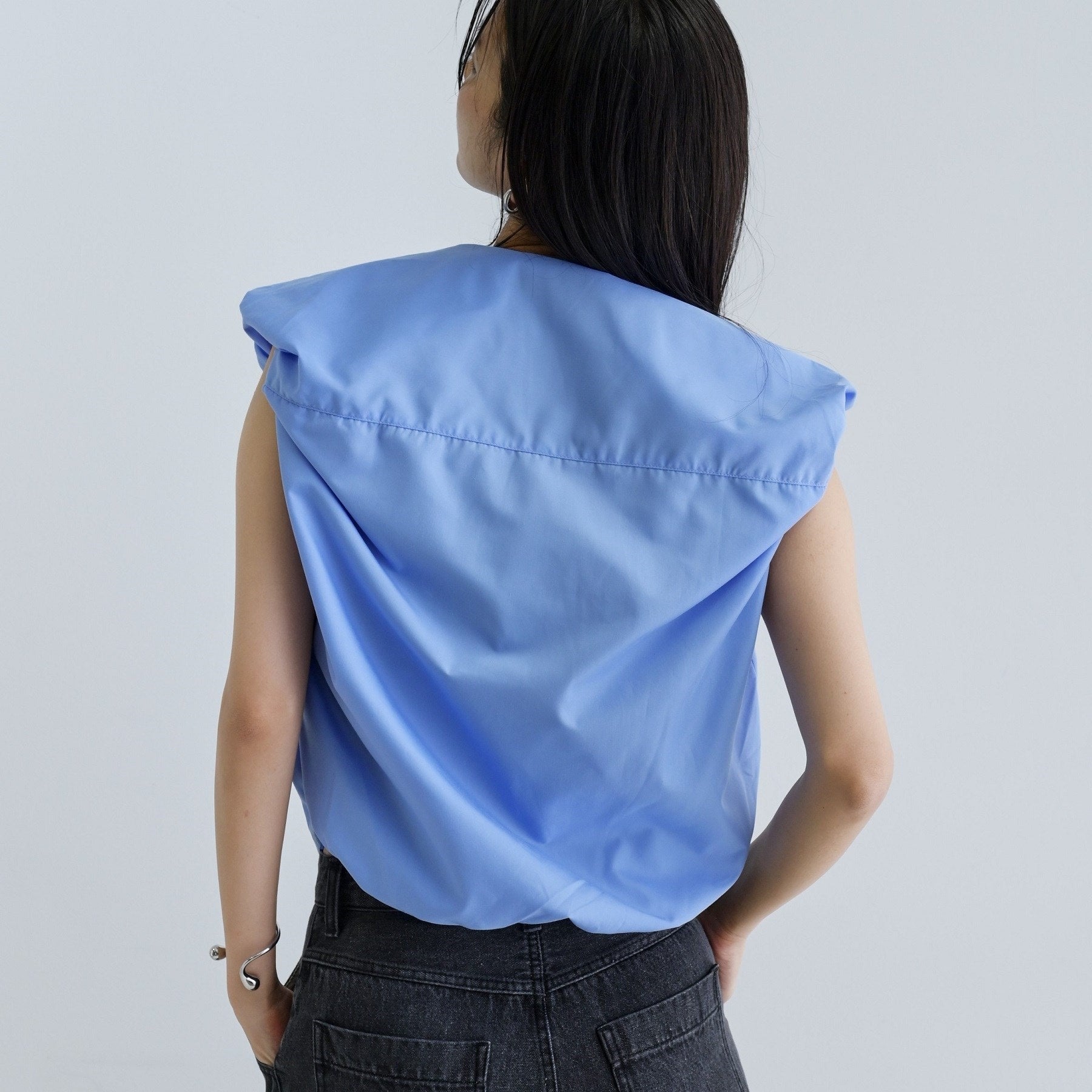 ギャレスト GALLEST 【一部店舗限定】ブロードパフショルブラウス (サックスブルー(390)) サックスブルー(390)