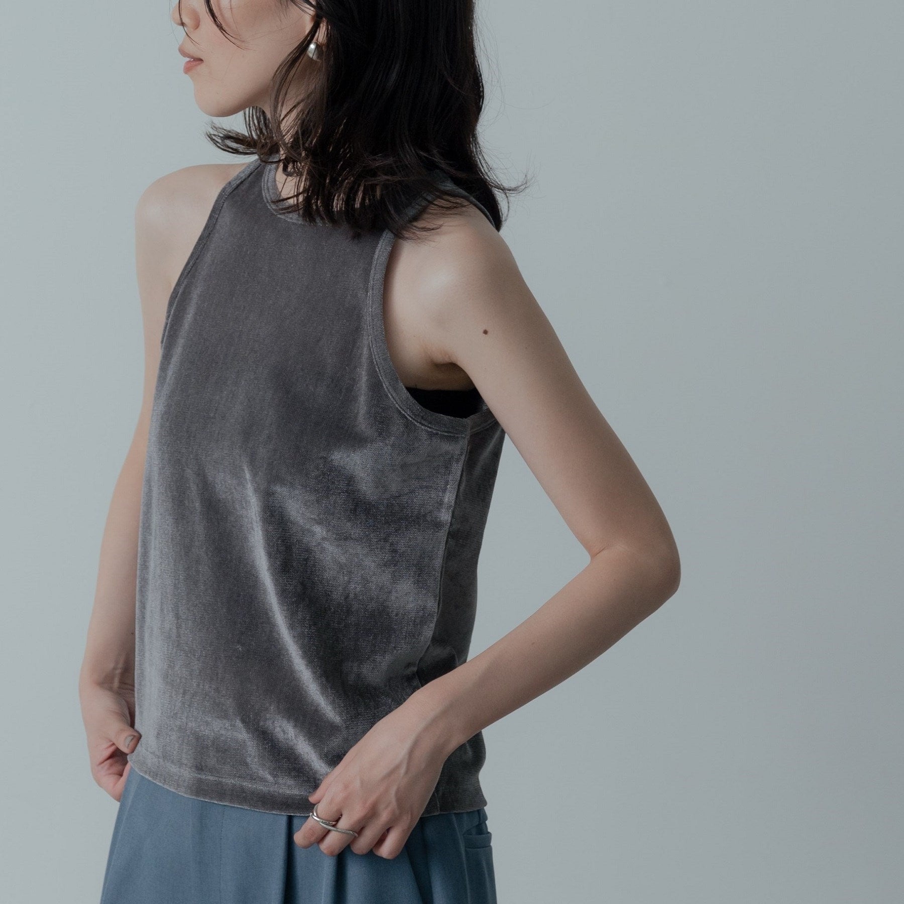 ギャレスト GALLEST チュールベロアアンサンブル (チャコールグレー(013)) チャコールグレー(013)