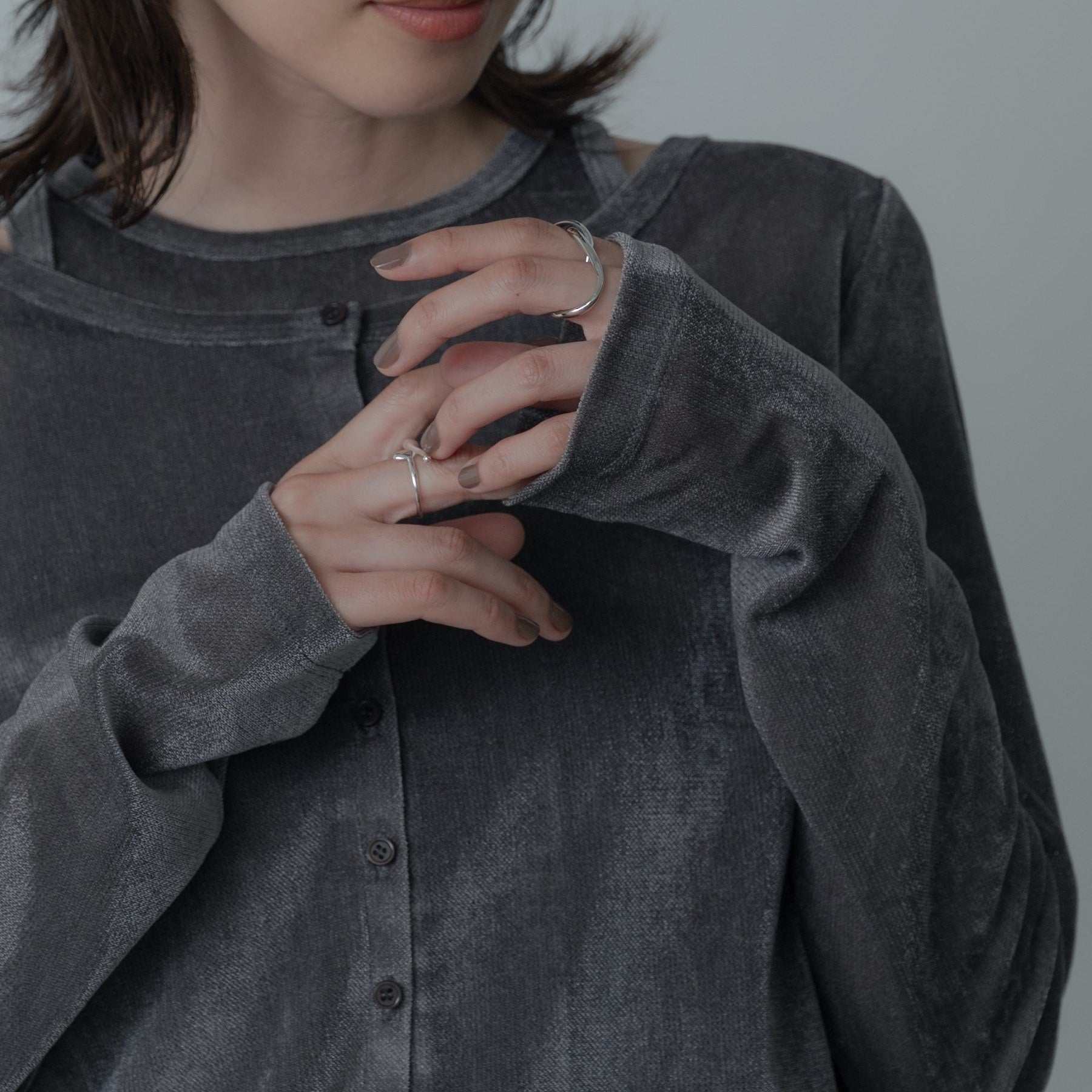 ギャレスト GALLEST チュールベロアアンサンブル (チャコールグレー(013)) チャコールグレー(013)