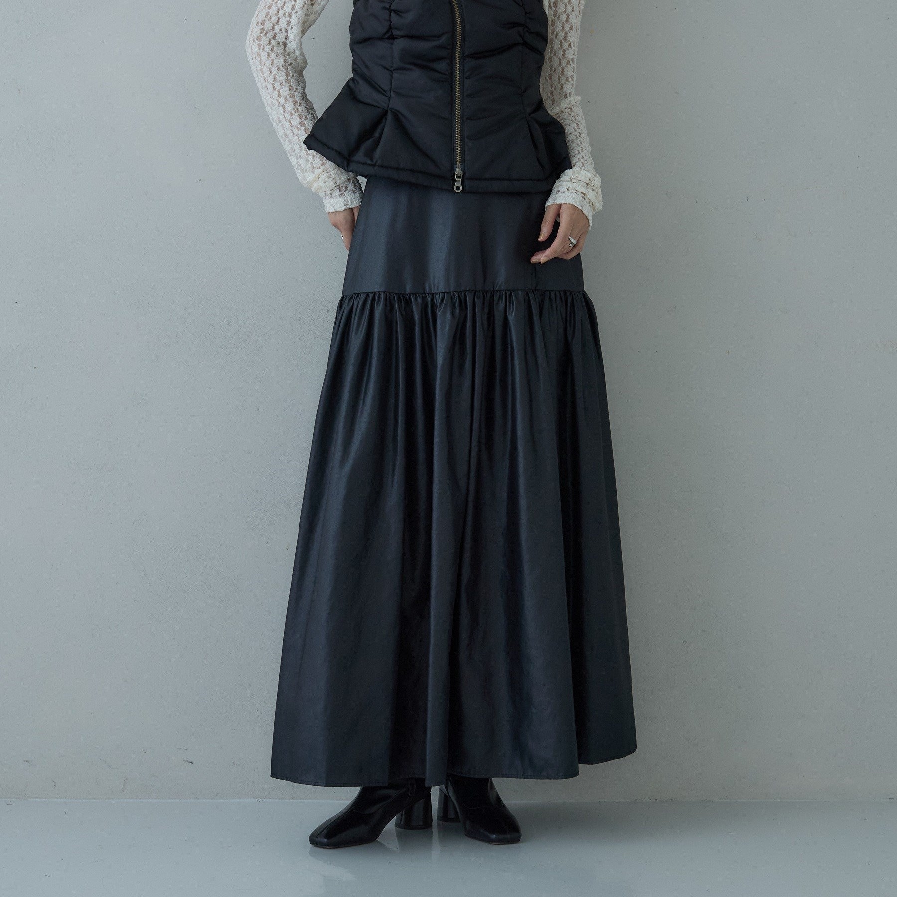 ギャレスト GALLEST レザーライクマキシスカート (ボルドー(064)) ボルドー(064)