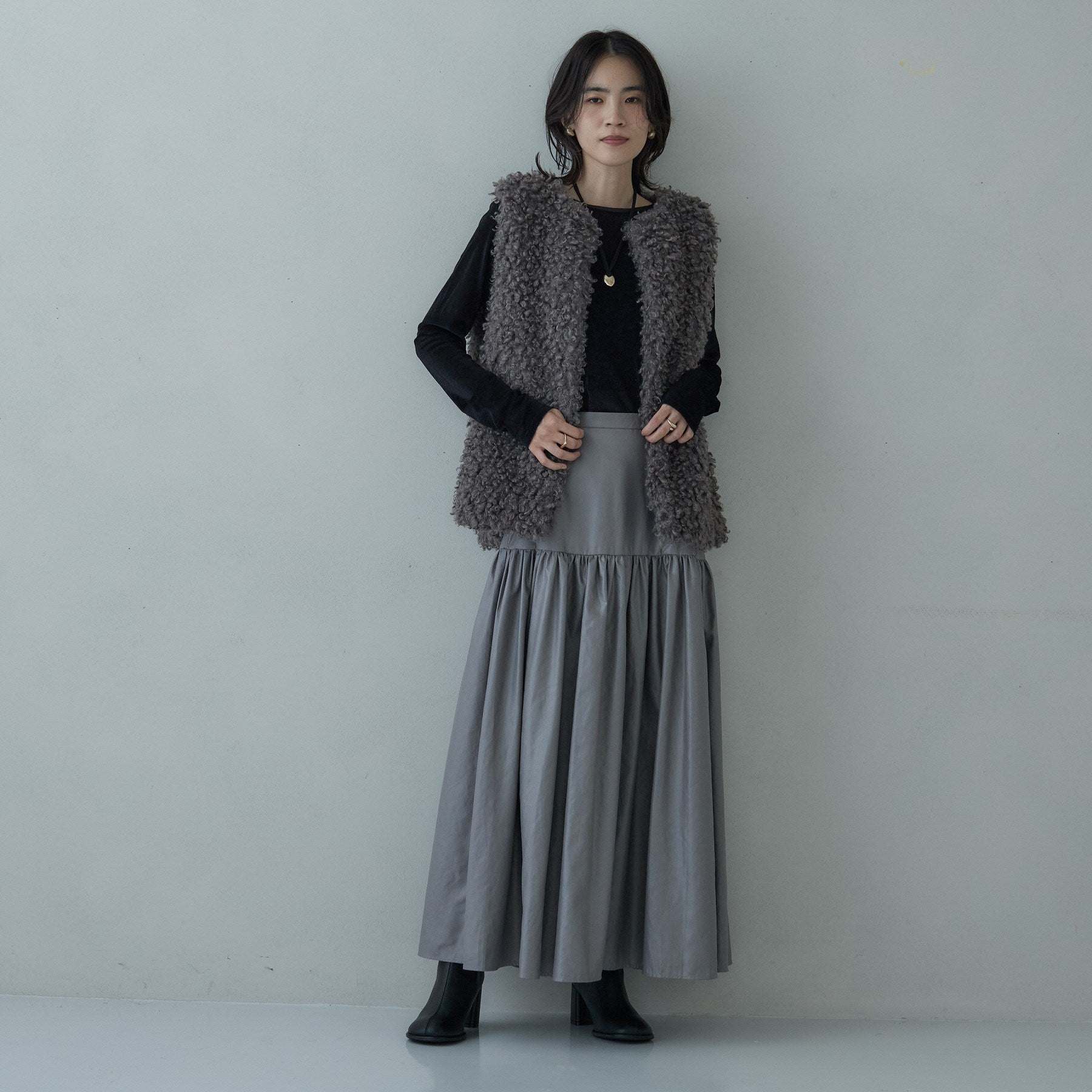 ギャレスト GALLEST レザーライクマキシスカート (ボルドー(064)) ボルドー(064)