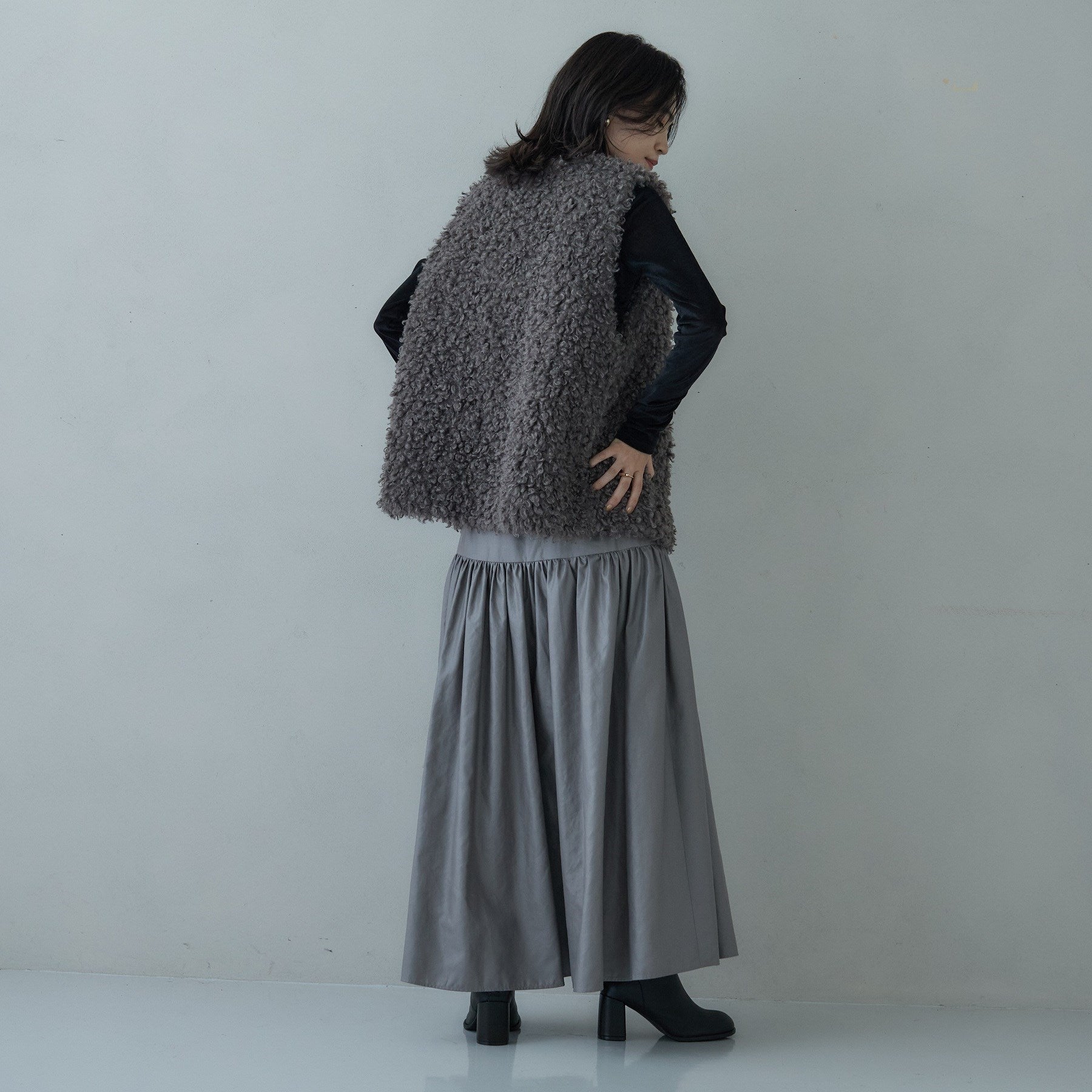 ギャレスト GALLEST レザーライクマキシスカート (ボルドー(064)) ボルドー(064)