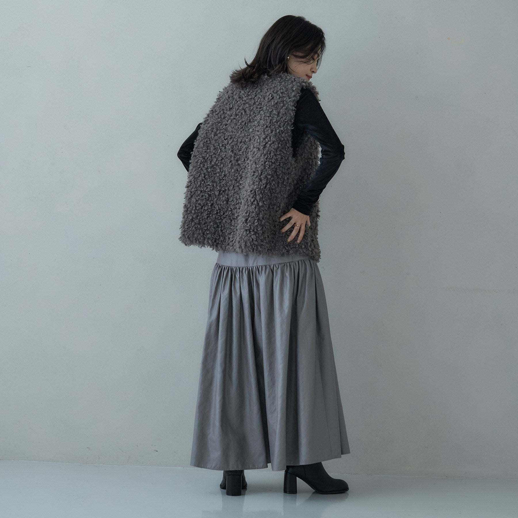 ギャレスト GALLEST レザーライクマキシスカート (ボルドー(064)) ボルドー(064)