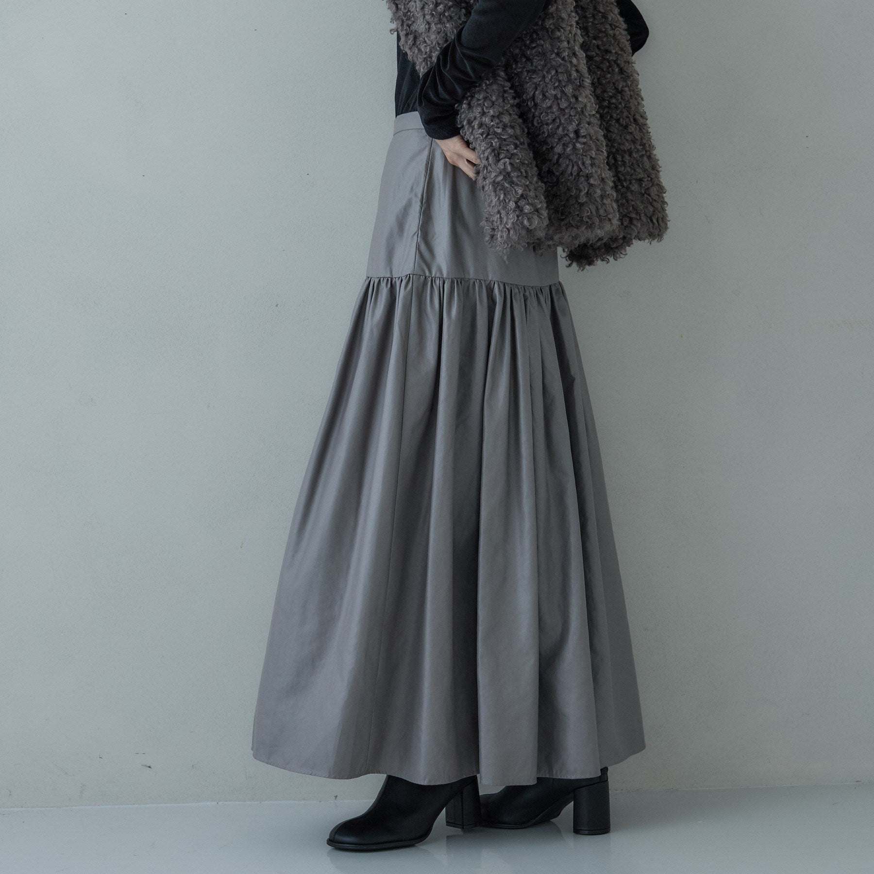 ギャレスト GALLEST レザーライクマキシスカート (ボルドー(064)) ボルドー(064)