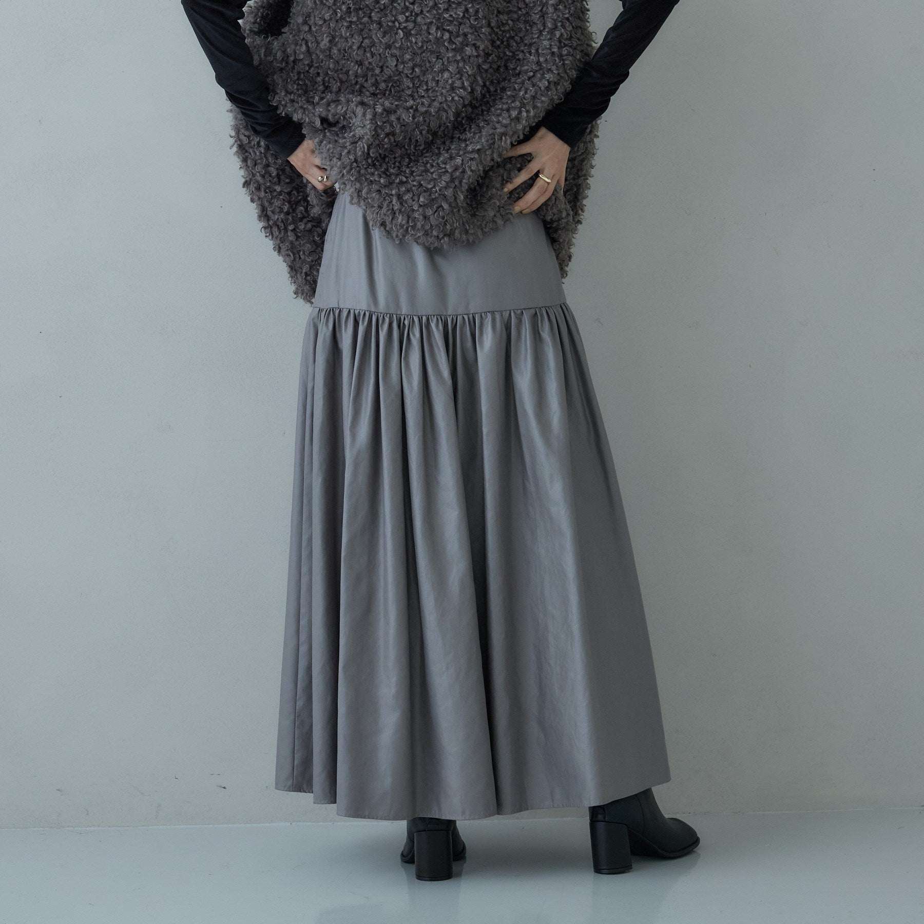 ギャレスト GALLEST レザーライクマキシスカート (ボルドー(064)) ボルドー(064)