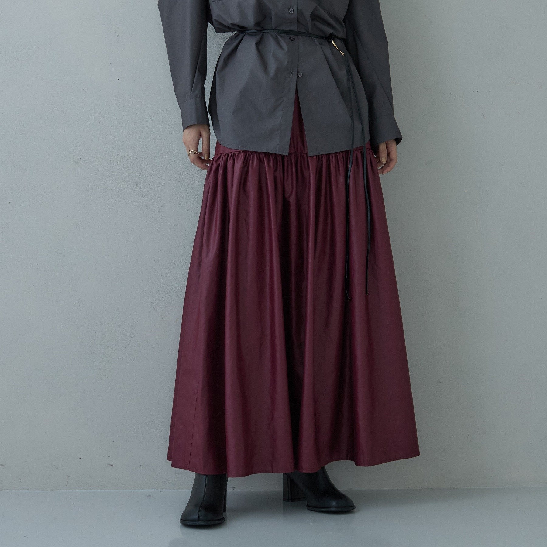 ギャレスト GALLEST レザーライクマキシスカート (ボルドー(064)) ボルドー(064)