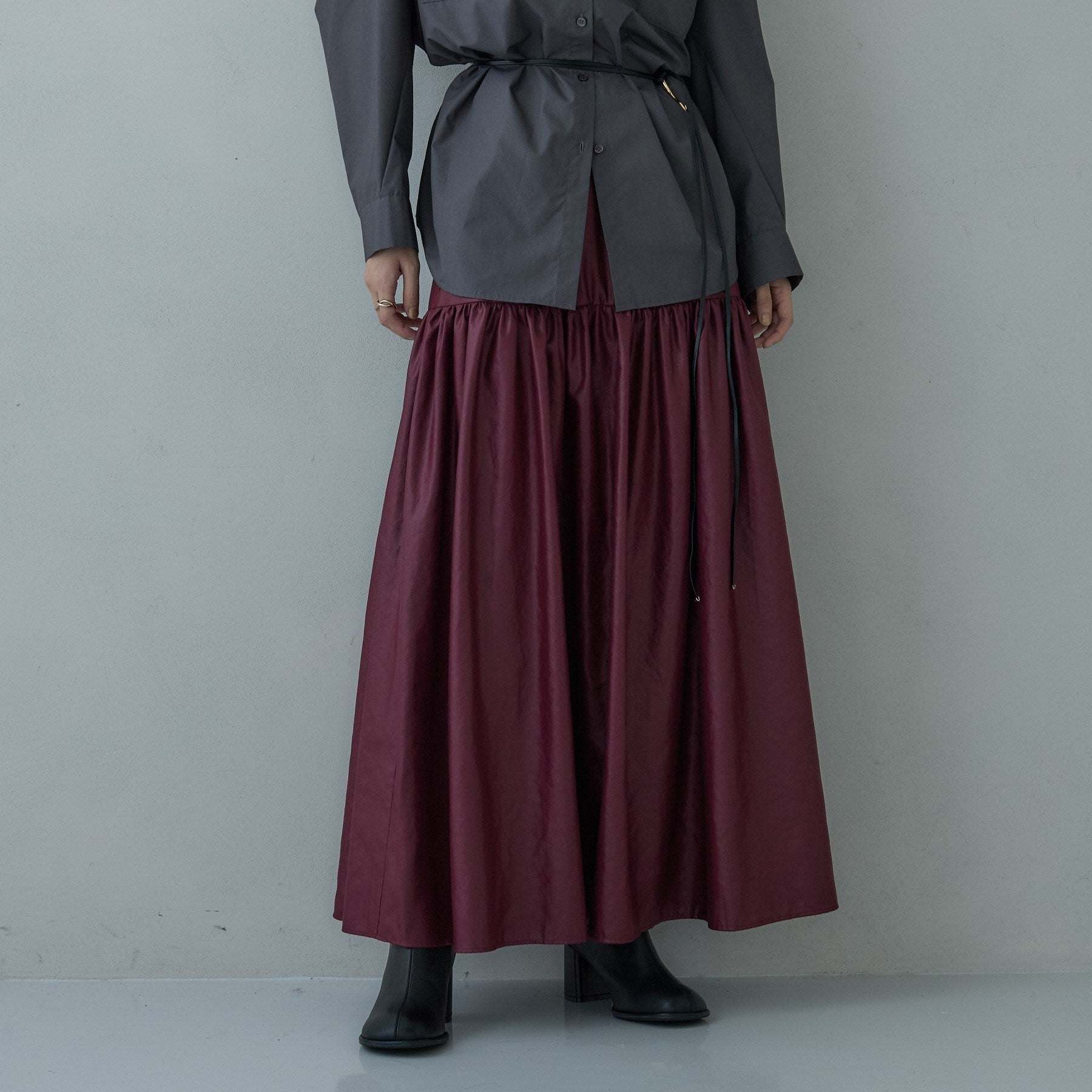 ギャレスト GALLEST レザーライクマキシスカート (ボルドー(064)) ボルドー(064)