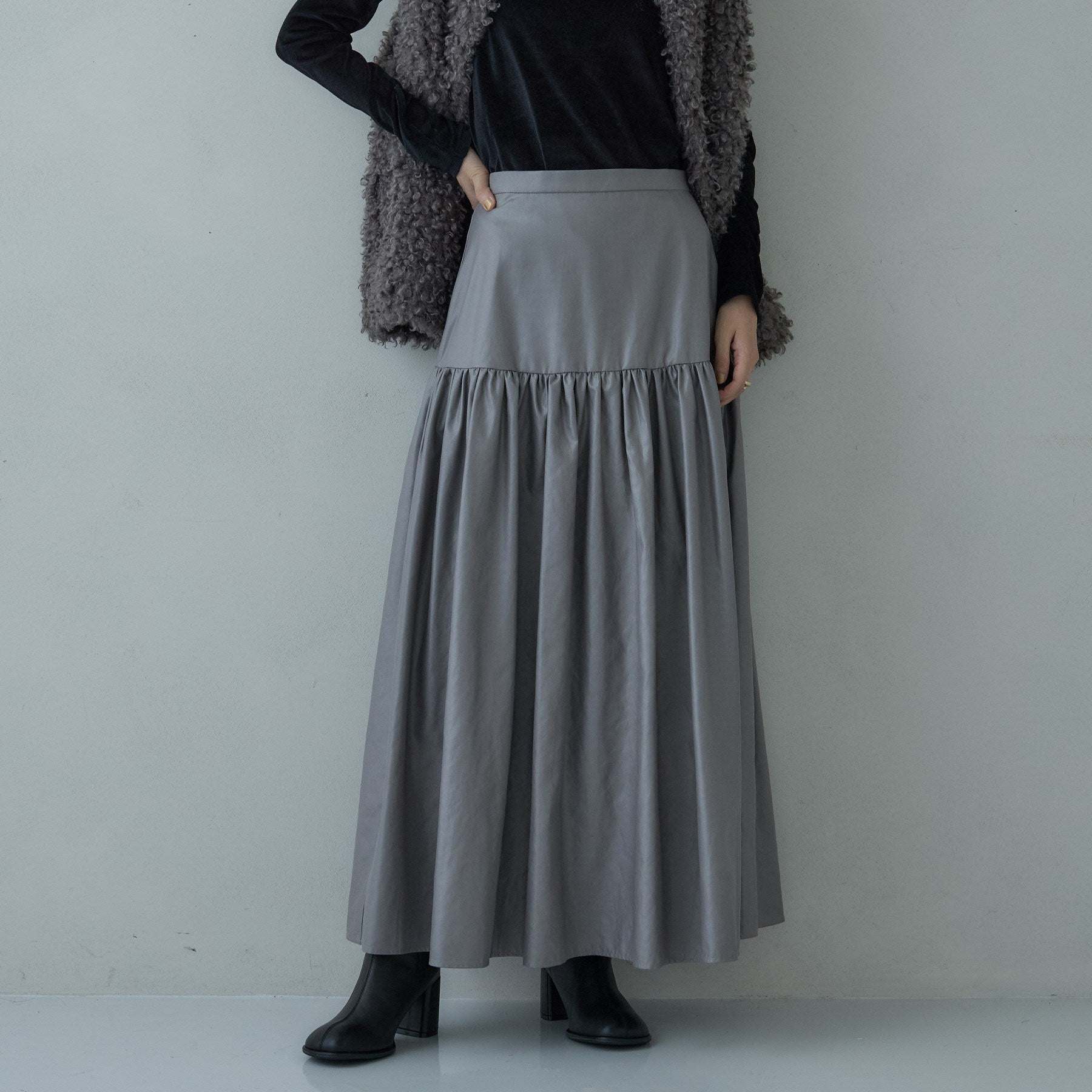 ギャレスト GALLEST レザーライクマキシスカート (グレー(012)) グレー(012)