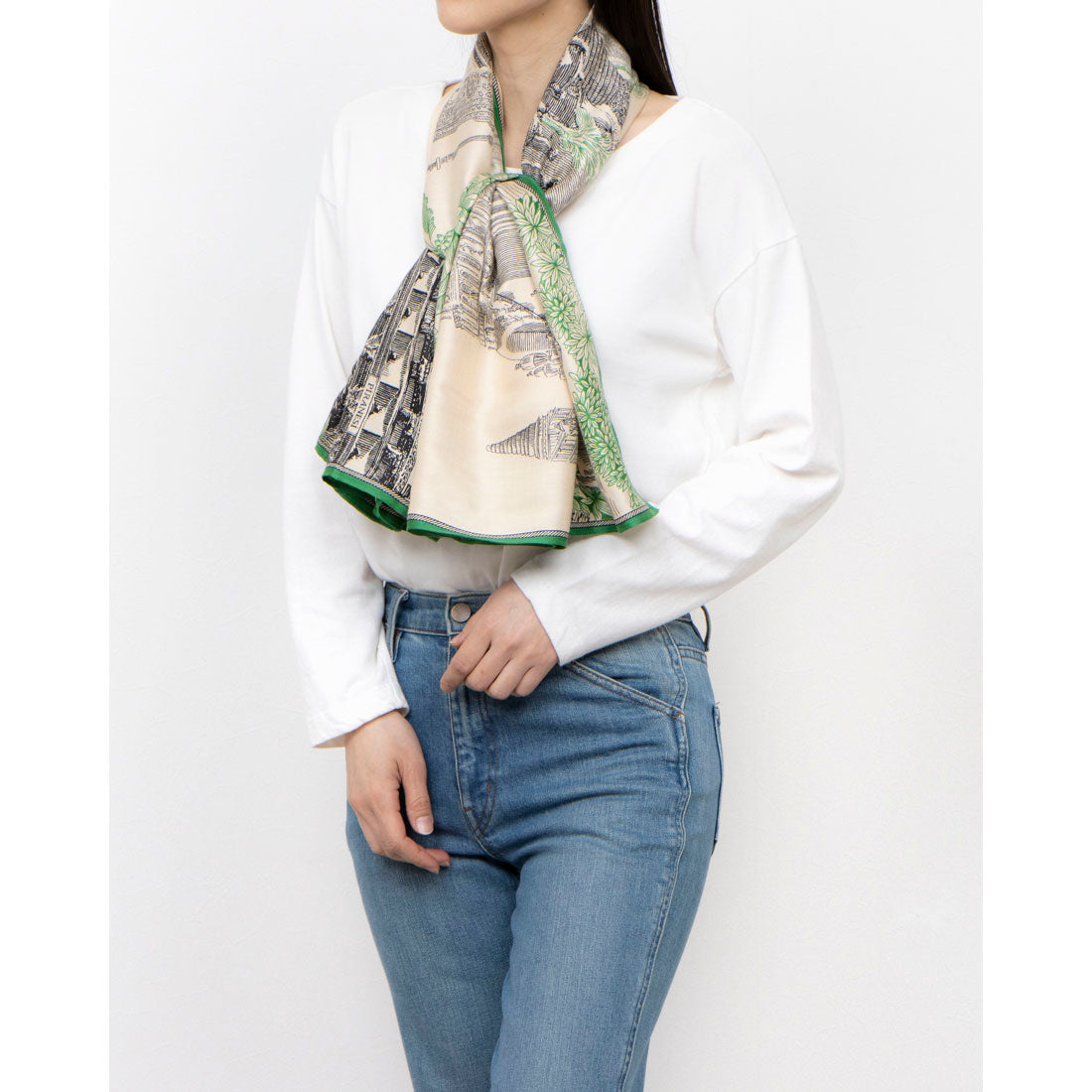 イヌイエディションズ INOUI EDITIONS 春夏ストール (GREEN) GREEN