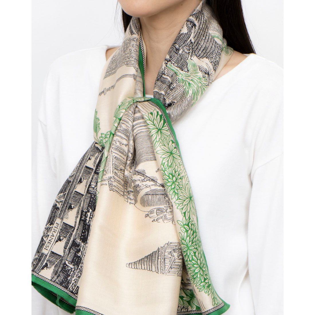 イヌイエディションズ INOUI EDITIONS 春夏ストール (GREEN) GREEN