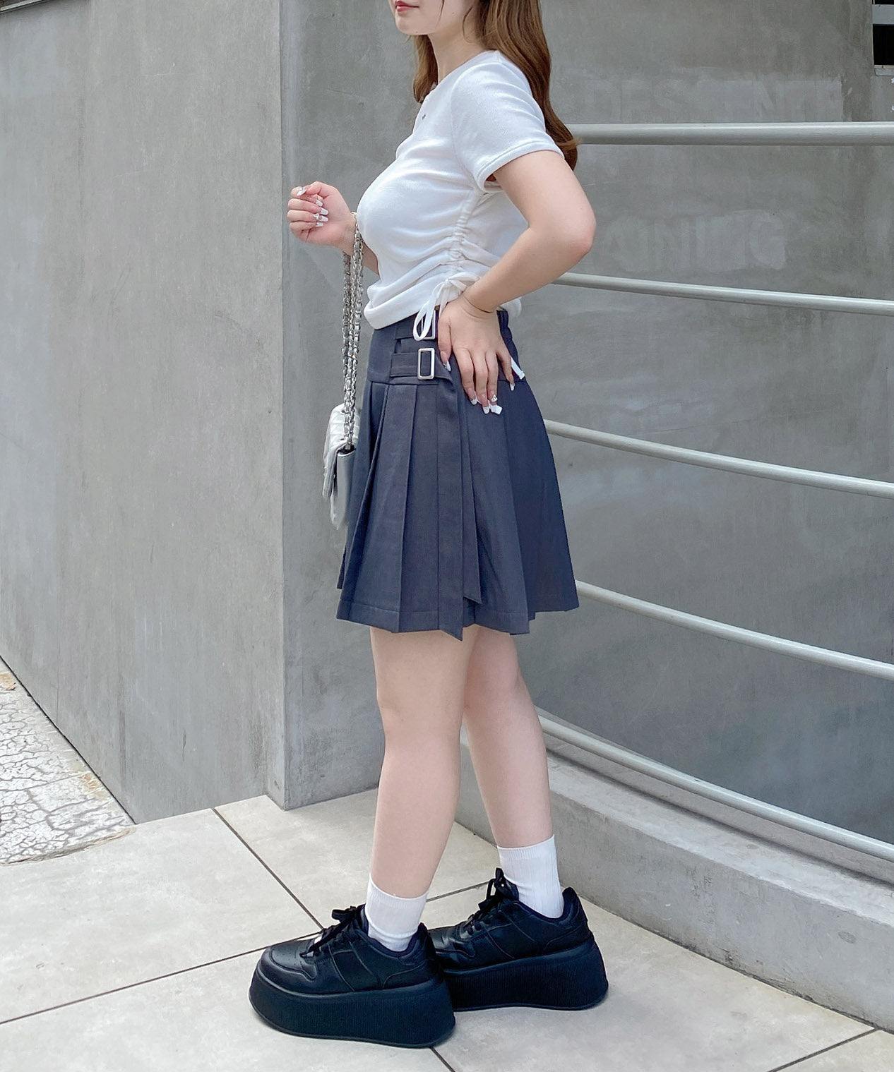 イング INGNI サイドギャザープレート付ピグメントリブT